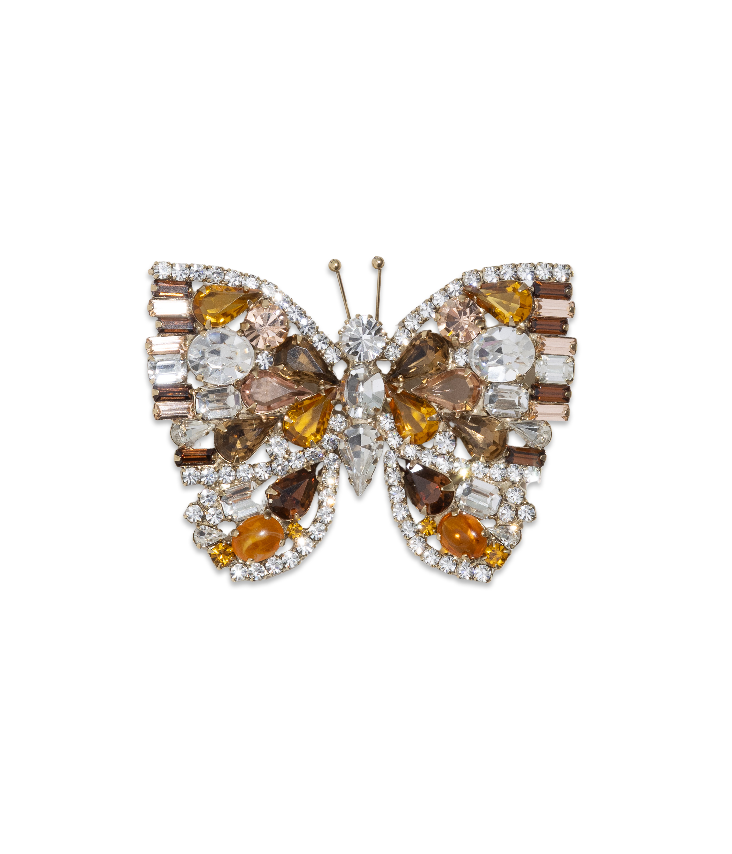 Large Butterfly in Light Topaz / Crystal / Topaz