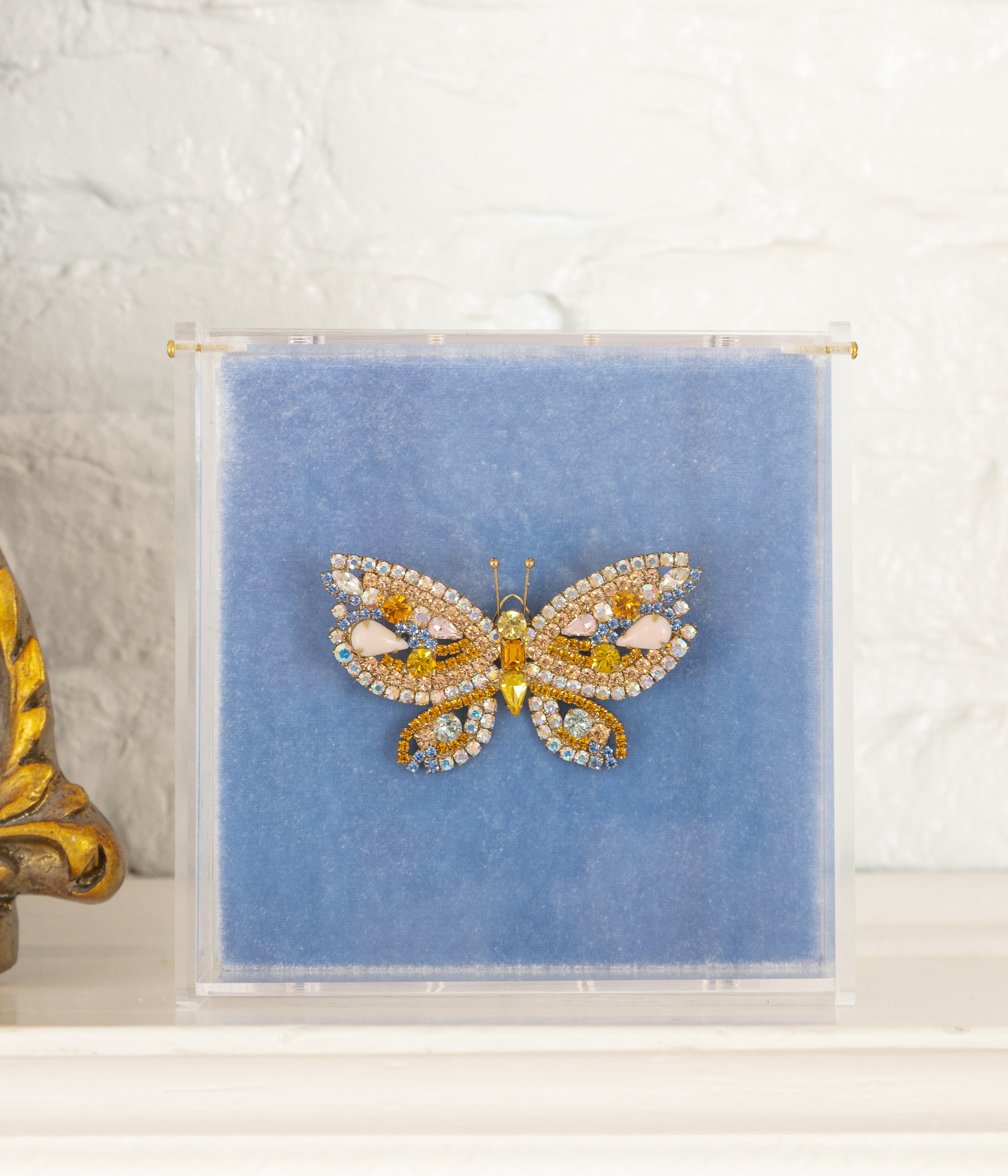 Large Butterfly in Vitrail Light AB / Vintage Rose / Topaz