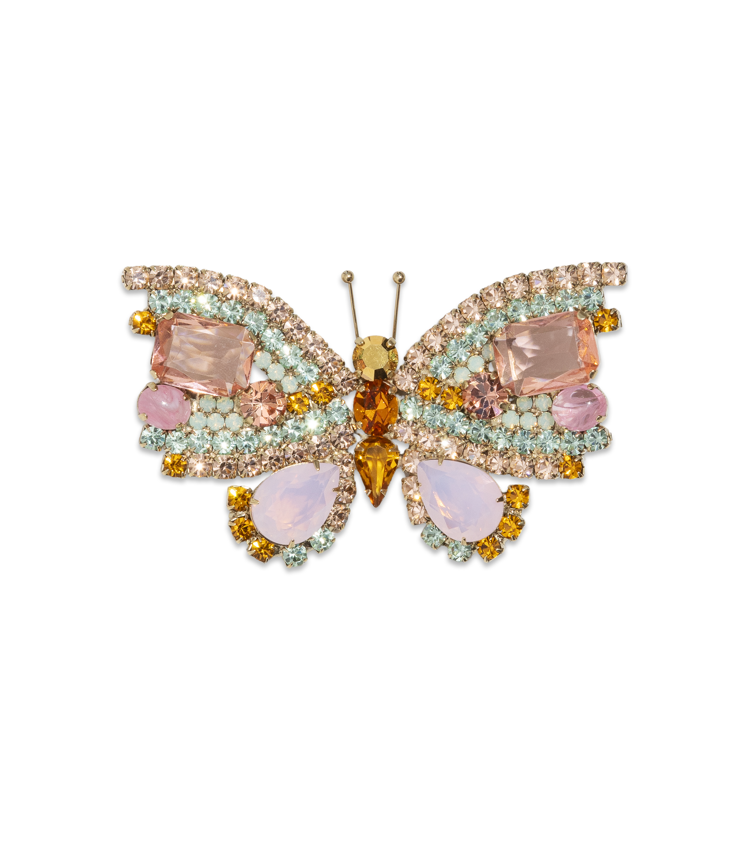 Large Butterfly in Apricot / Chrysolite Opal / Light Rose Opal