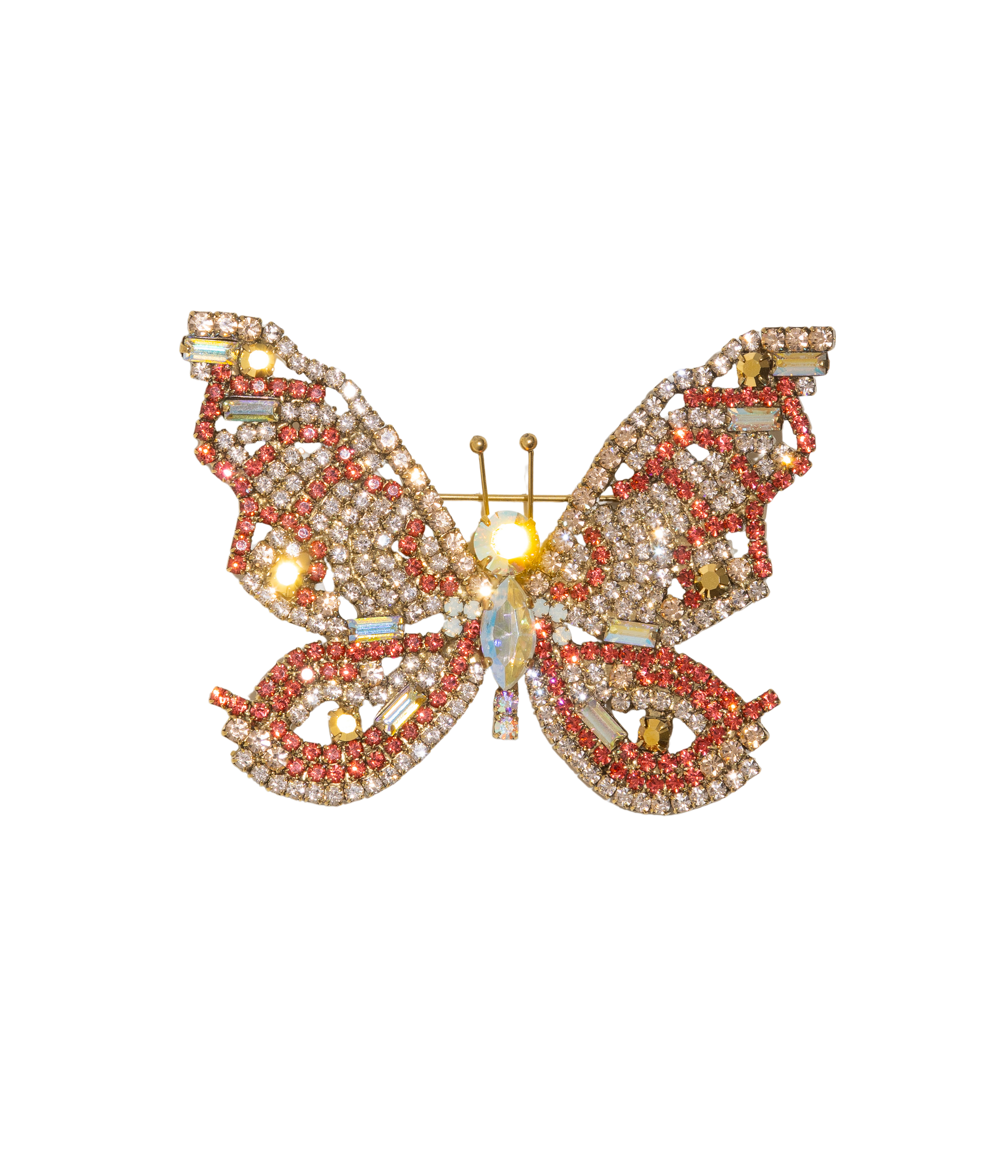 Large Butterfly in Vintage Rose / Paparadscha / Crystal AB