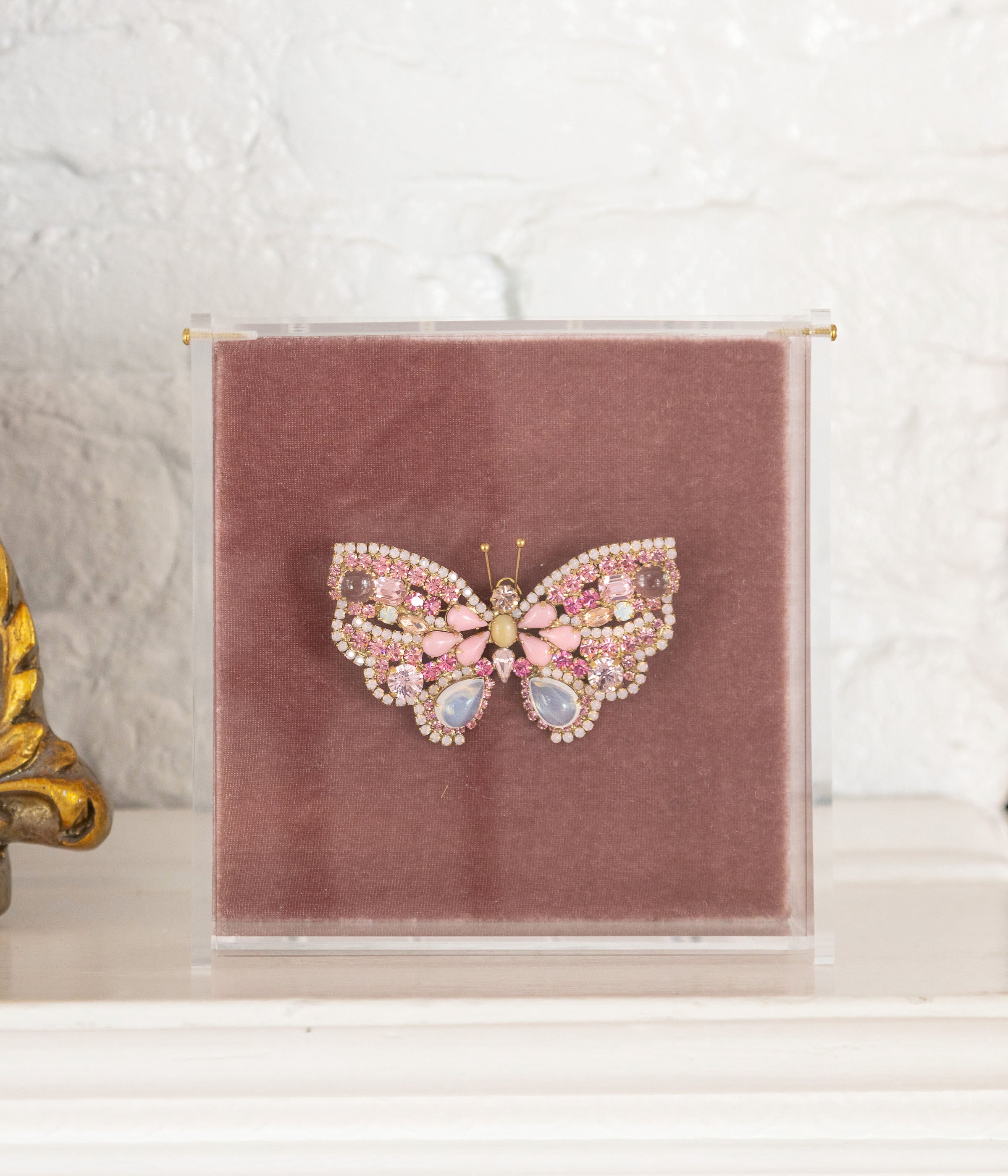 Large Butterfly in Vintage Rose / Rose / Light Rose Opal