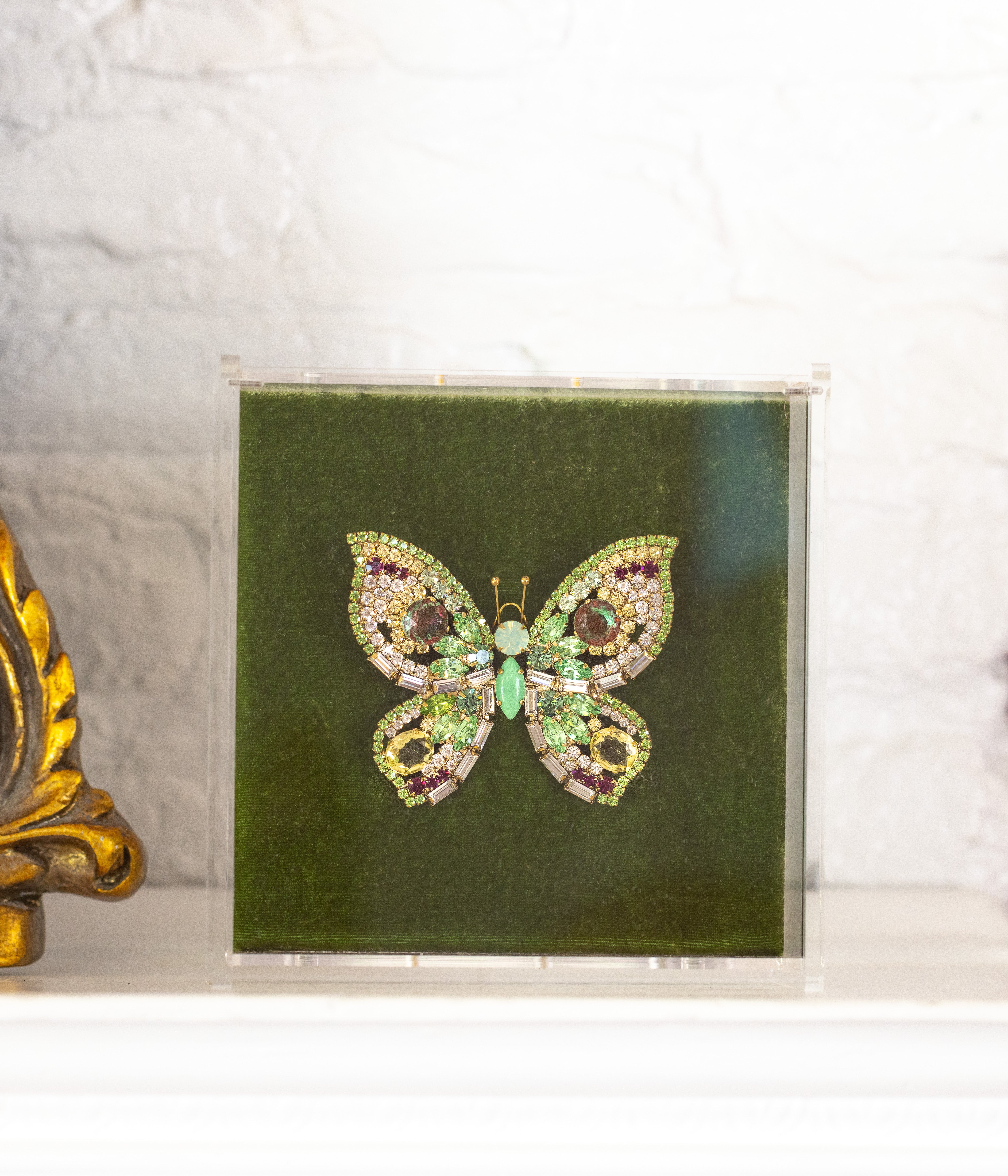 Large Butterfly in Peridot / Crystal / Amethyst - Loren Hope