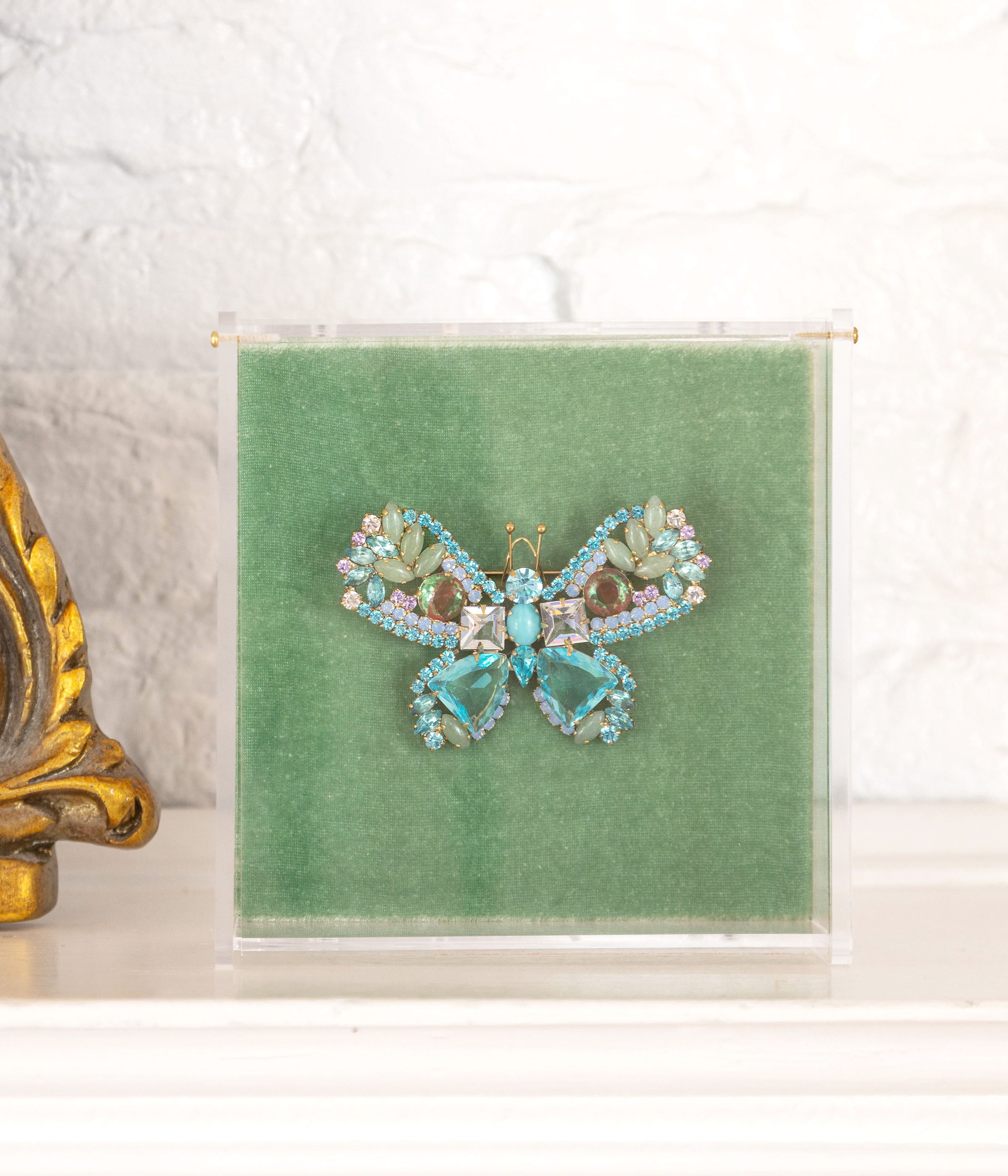 Large Butterfly in Jade / Aqua / Light Sapphire Opal