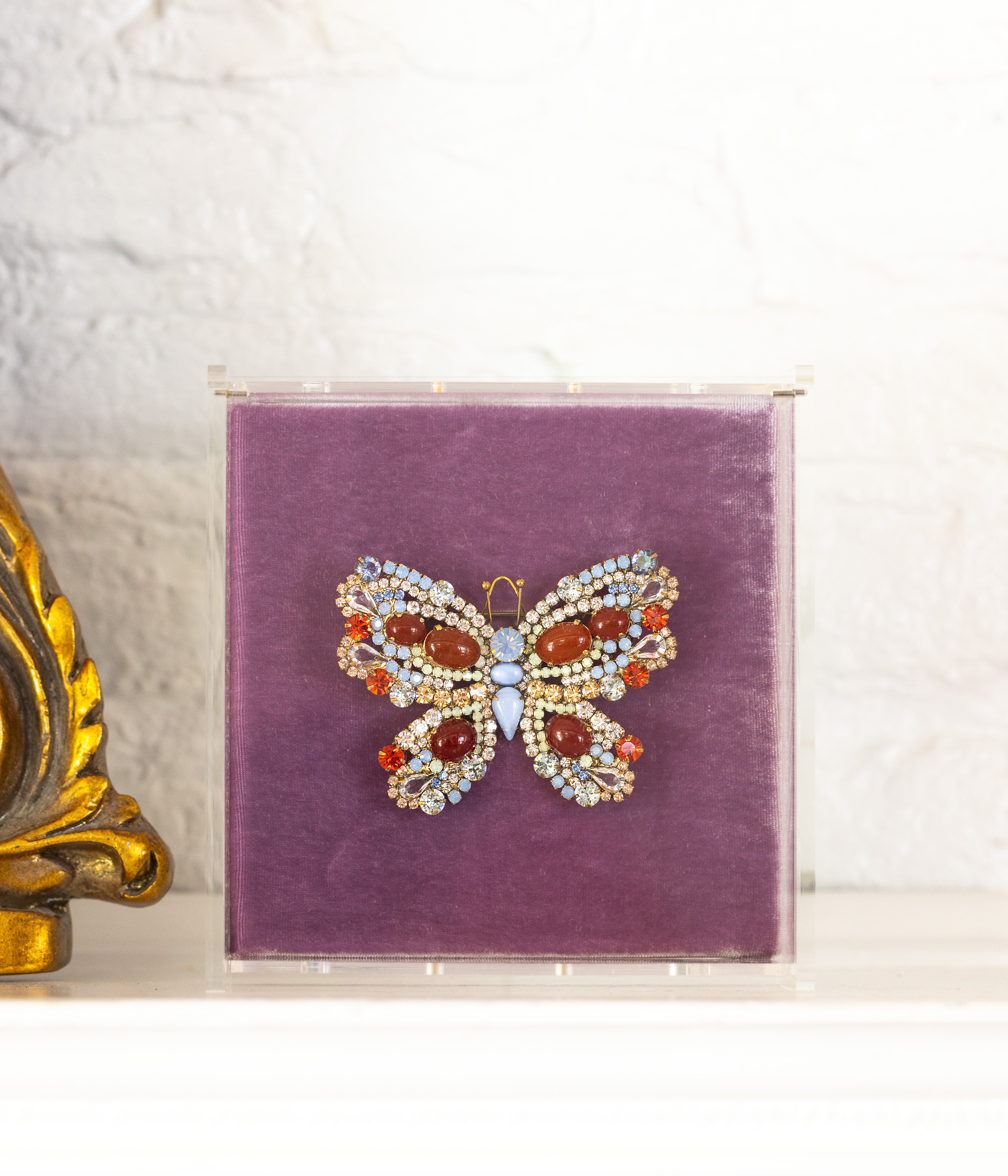 Large Butterfly in Carnelian / Air Blue Opal / Chrysolite Opal - Loren Hope