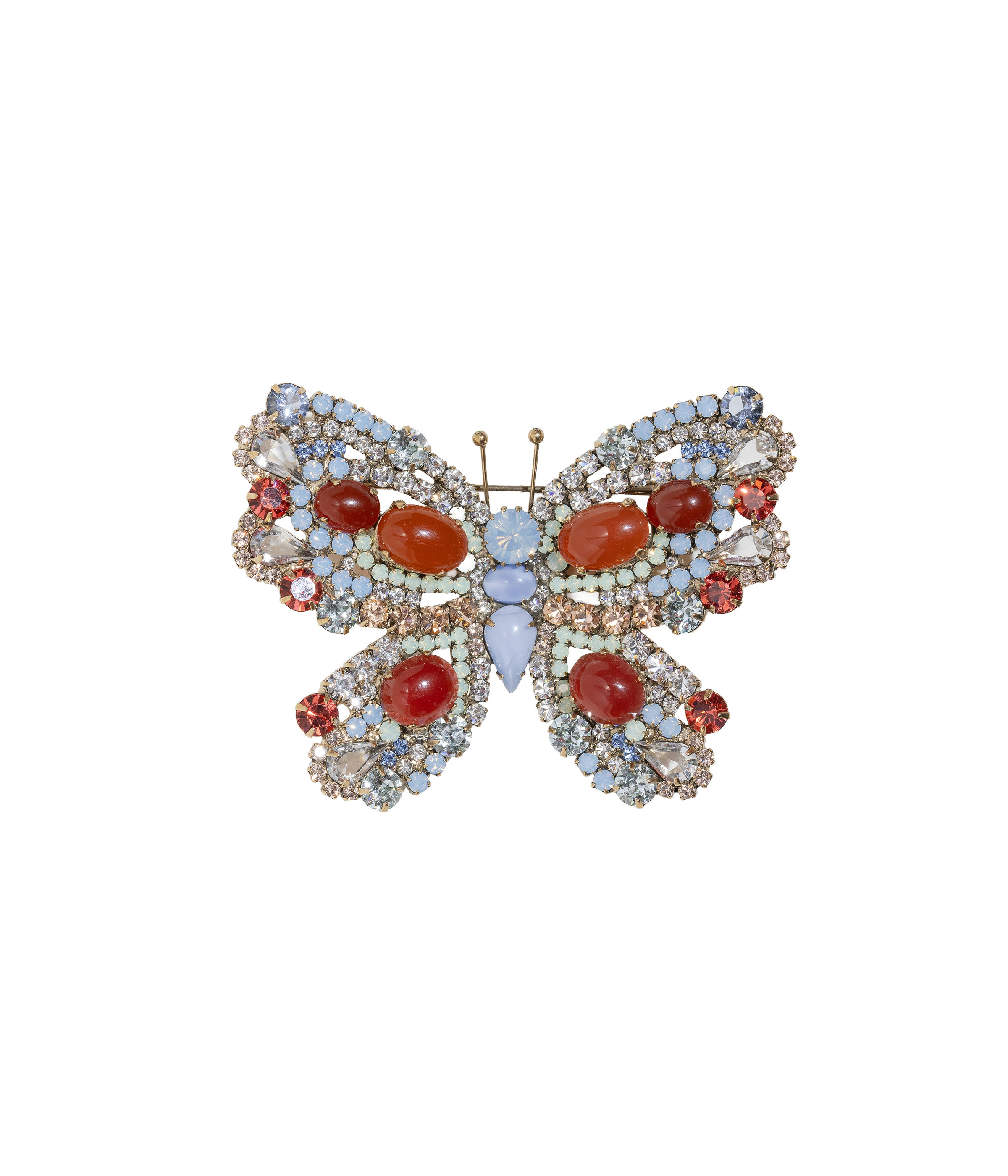 Large Butterfly in Carnelian / Air Blue Opal / Chrysolite Opal - Loren Hope