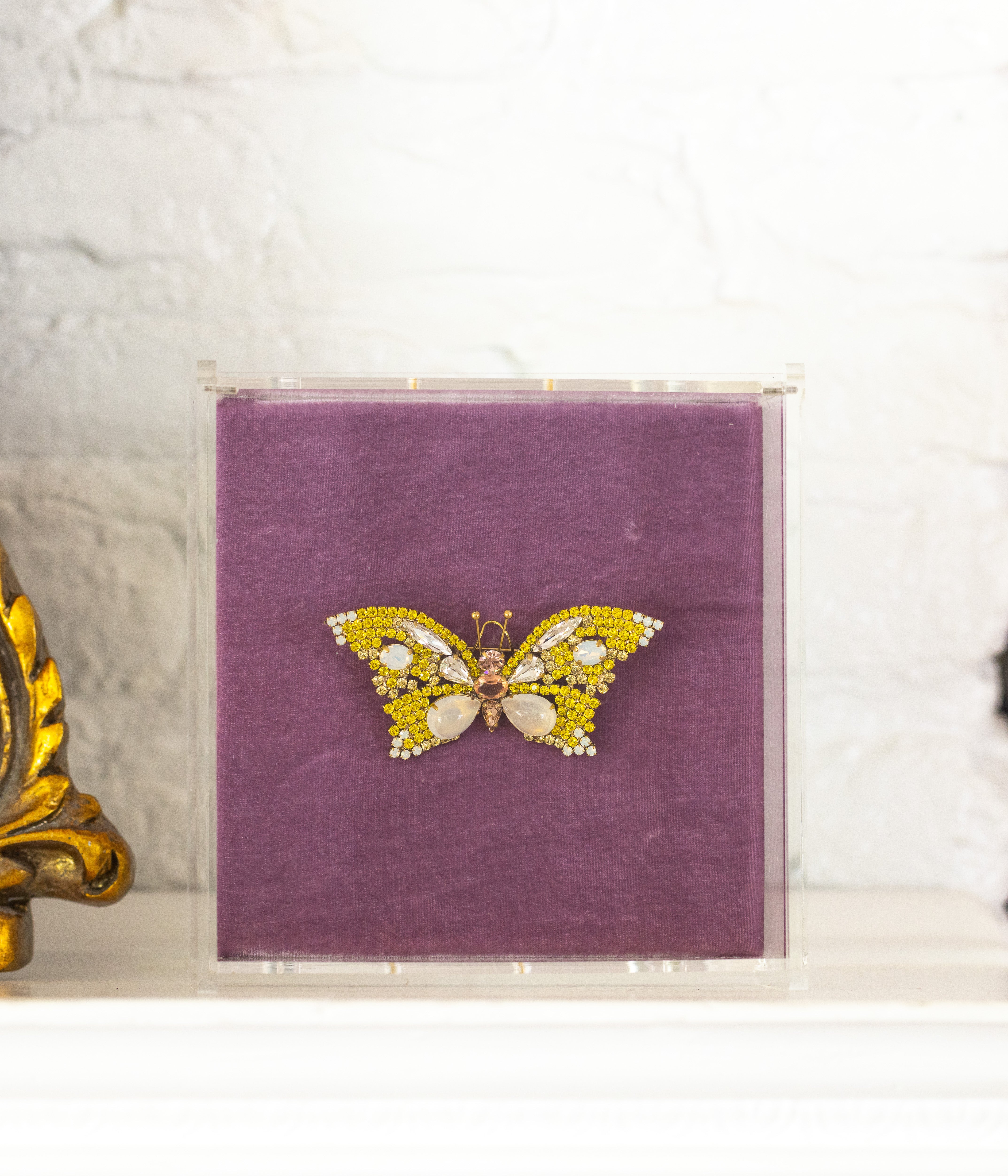 Small Butterfly in Citrine / White Opal / Vintage Rose - Loren Hope
