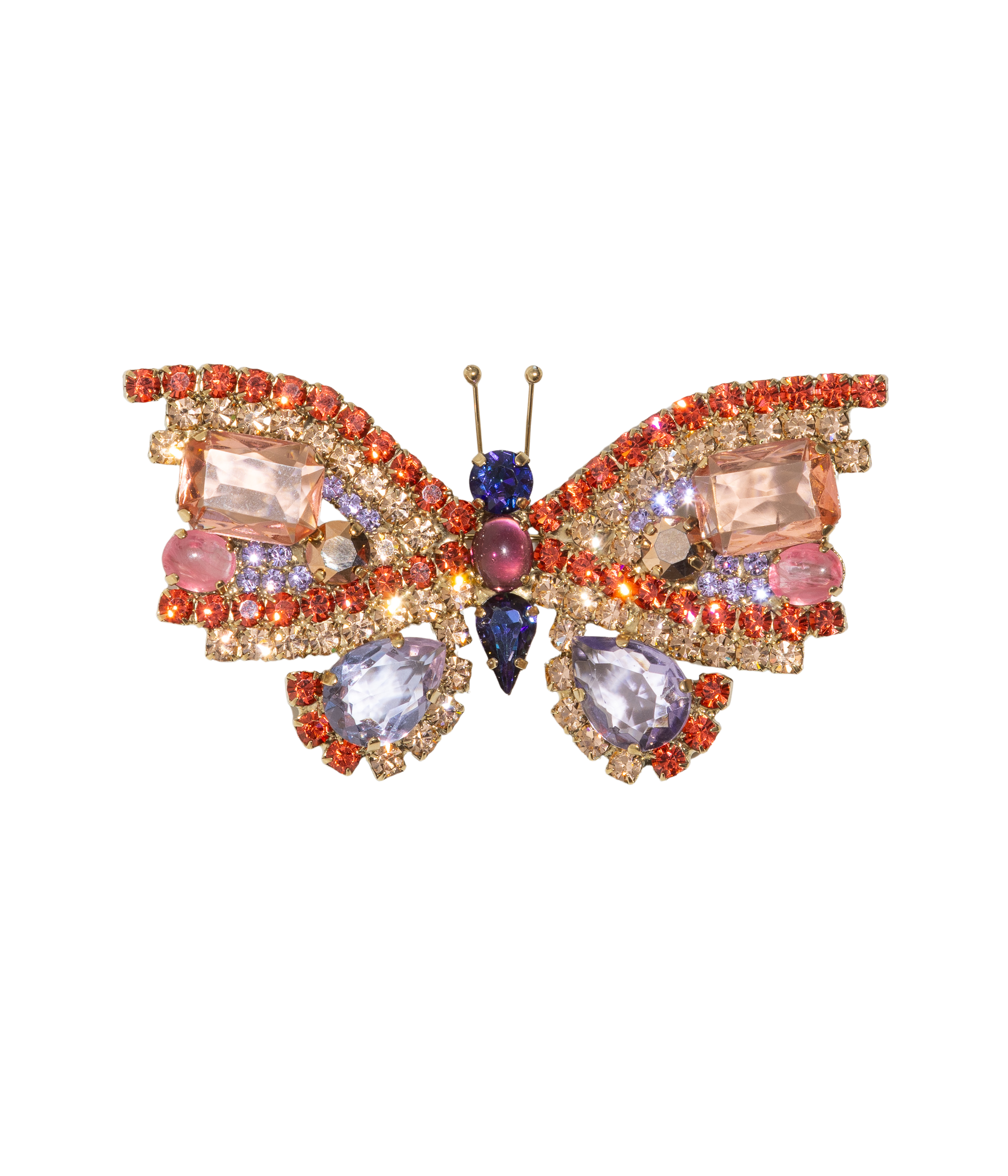 X-Large Butterfly in Padparascha / Tanzanite / Light Amethyst