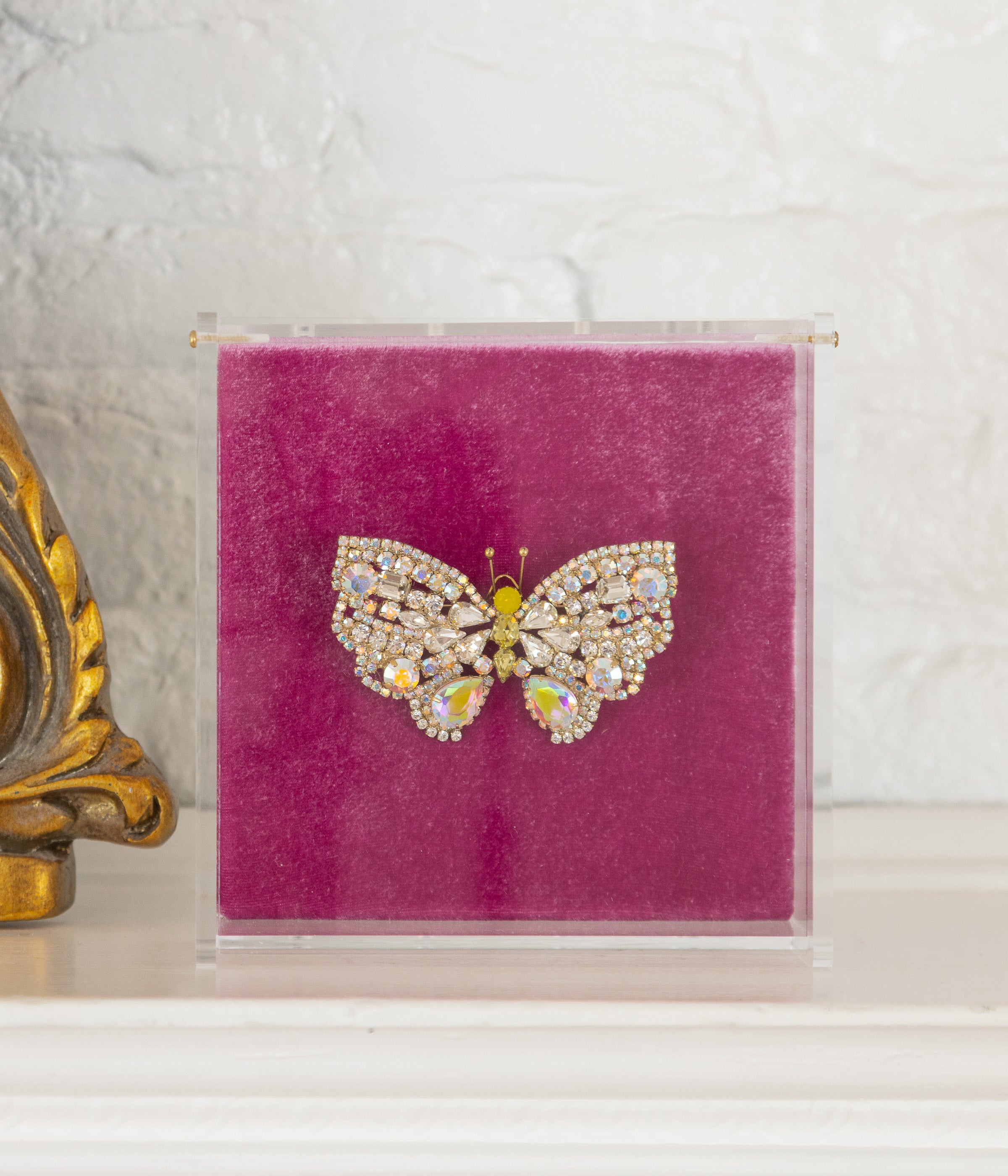 Large Butterfly in  Iridescent / Yellow Opal