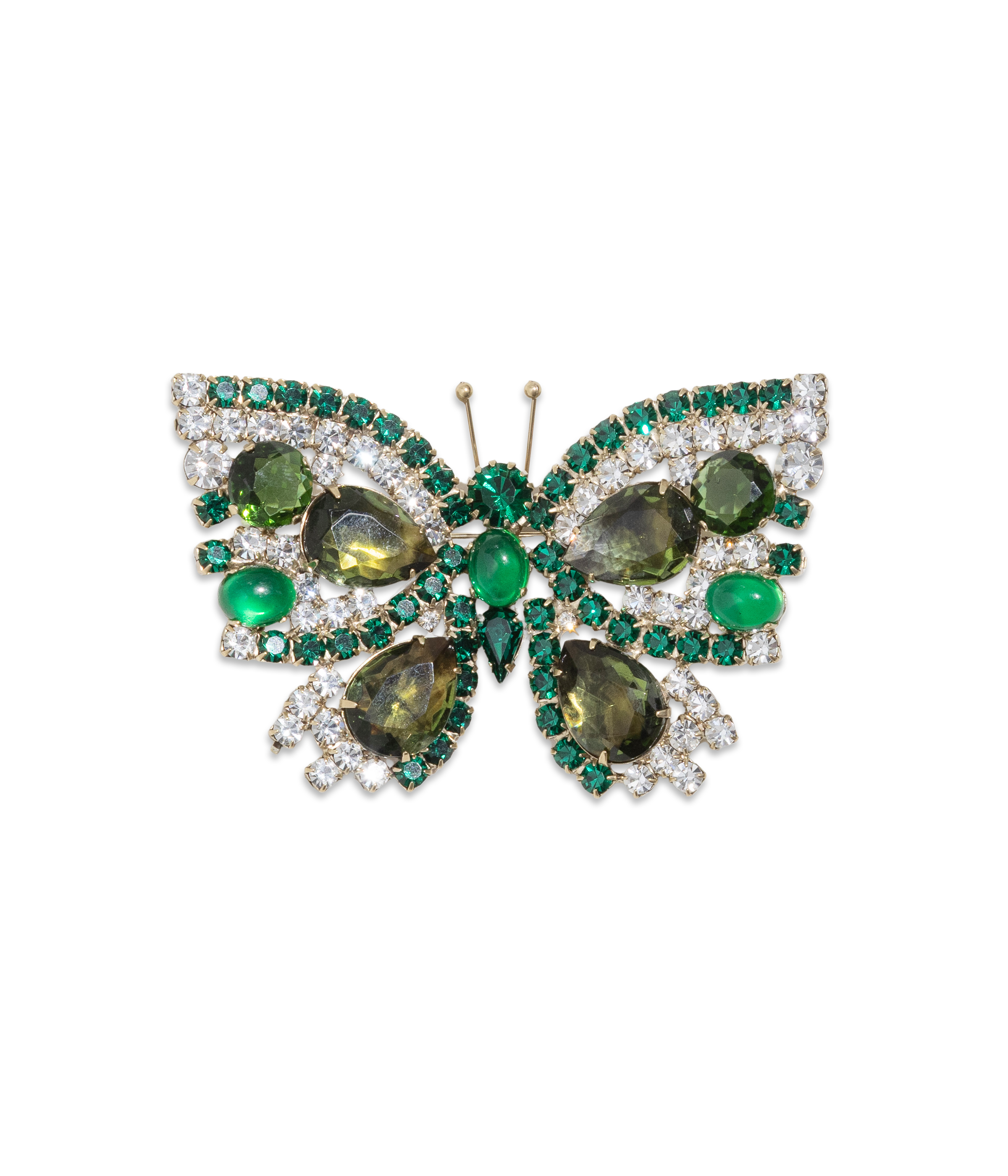 Large Butterfly in Olivine / Crystal / Emerald