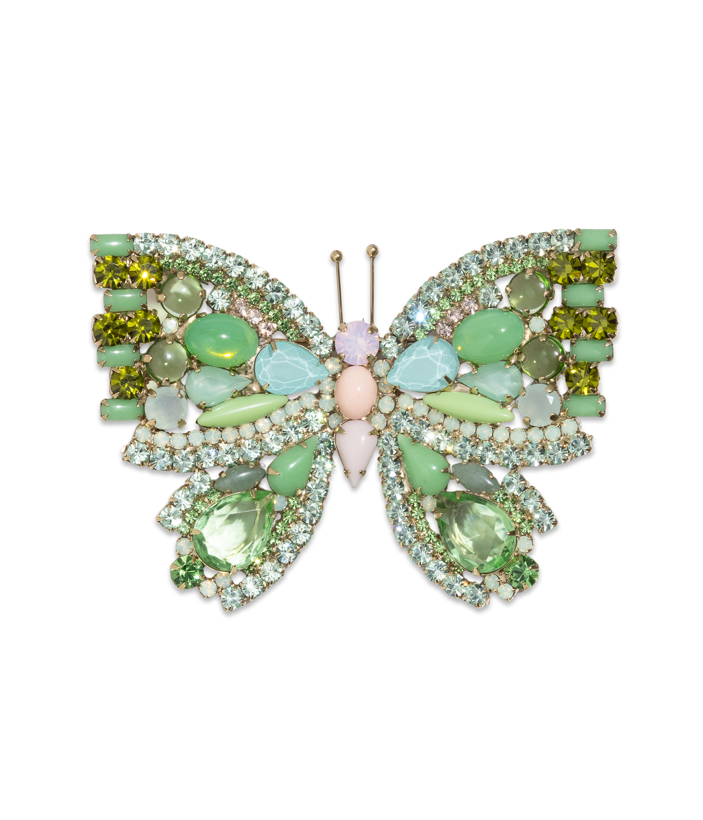 X-Large Butterfly in Chrysolite  / Soft Pink  / Olivine