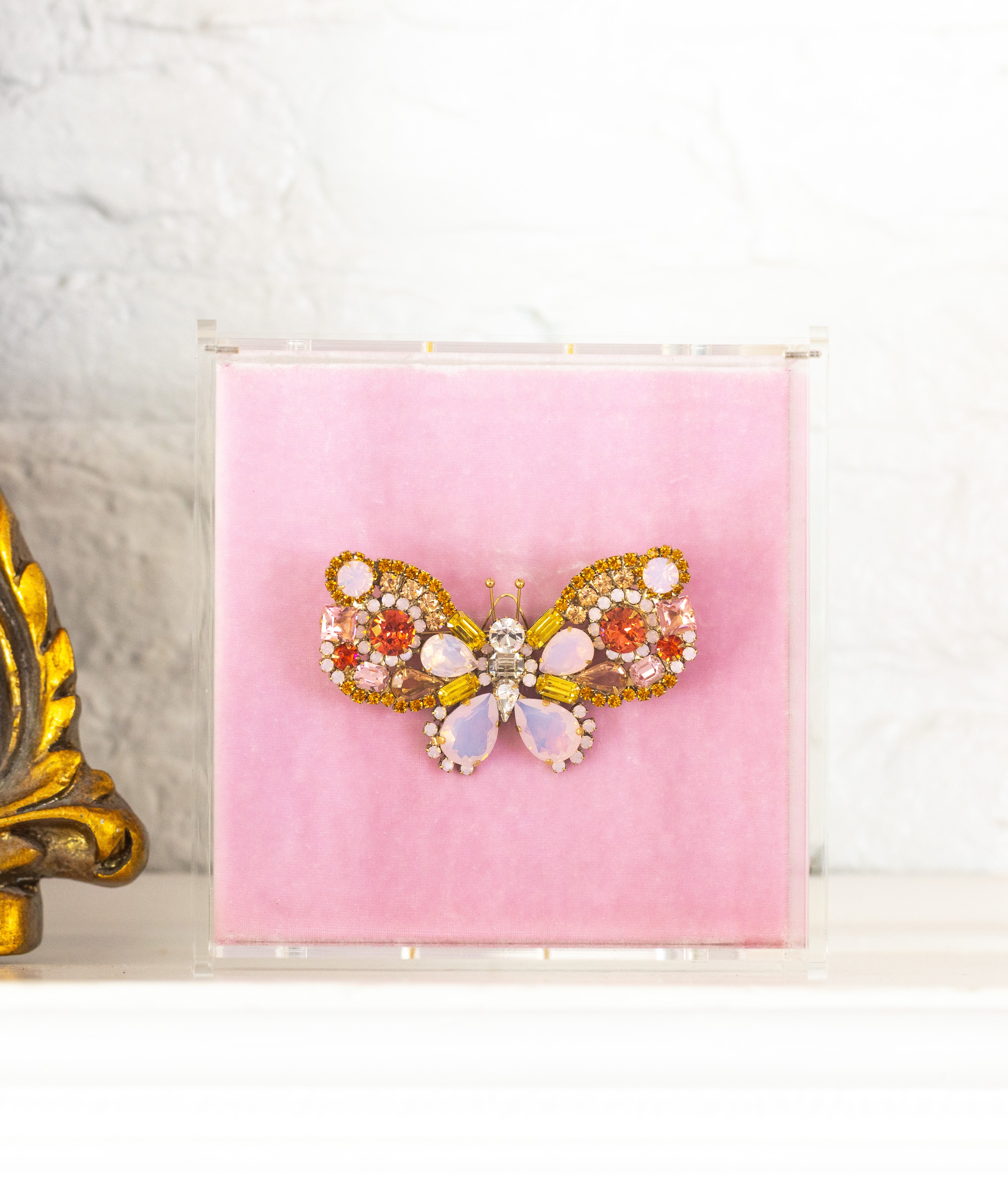 Large Butterfly in Rose Opal / Topaz / Padparadscha - Loren Hope