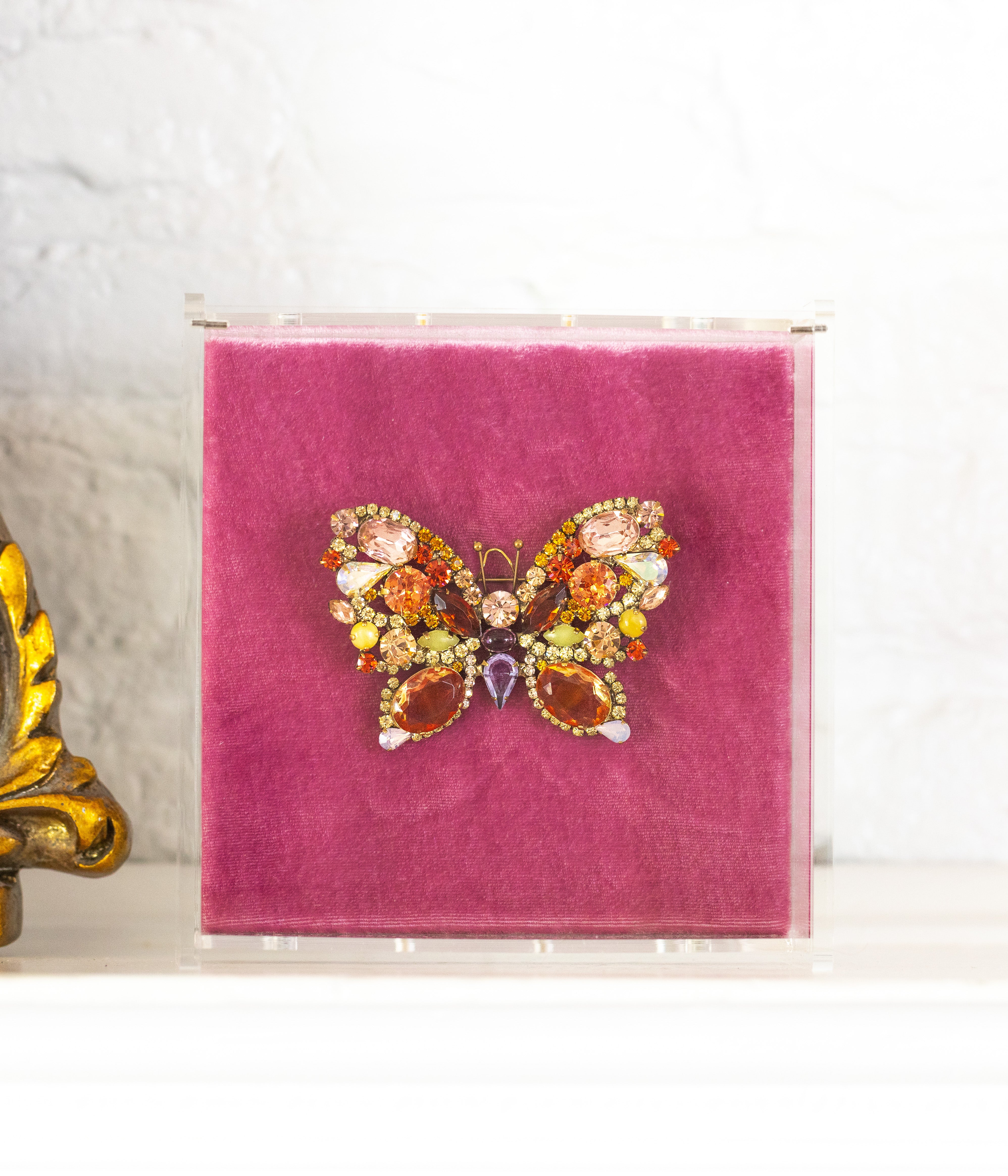 Large Butterfly in Apricot / Violet / Olivine Jade - Loren Hope