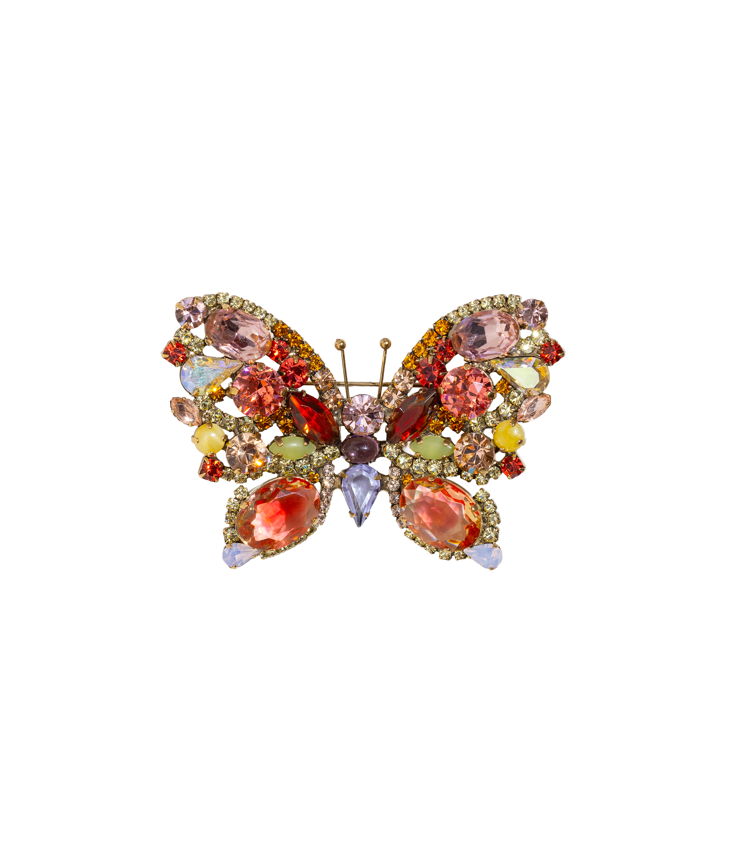 Large Butterfly in Apricot / Violet / Olivine Jade - Loren Hope