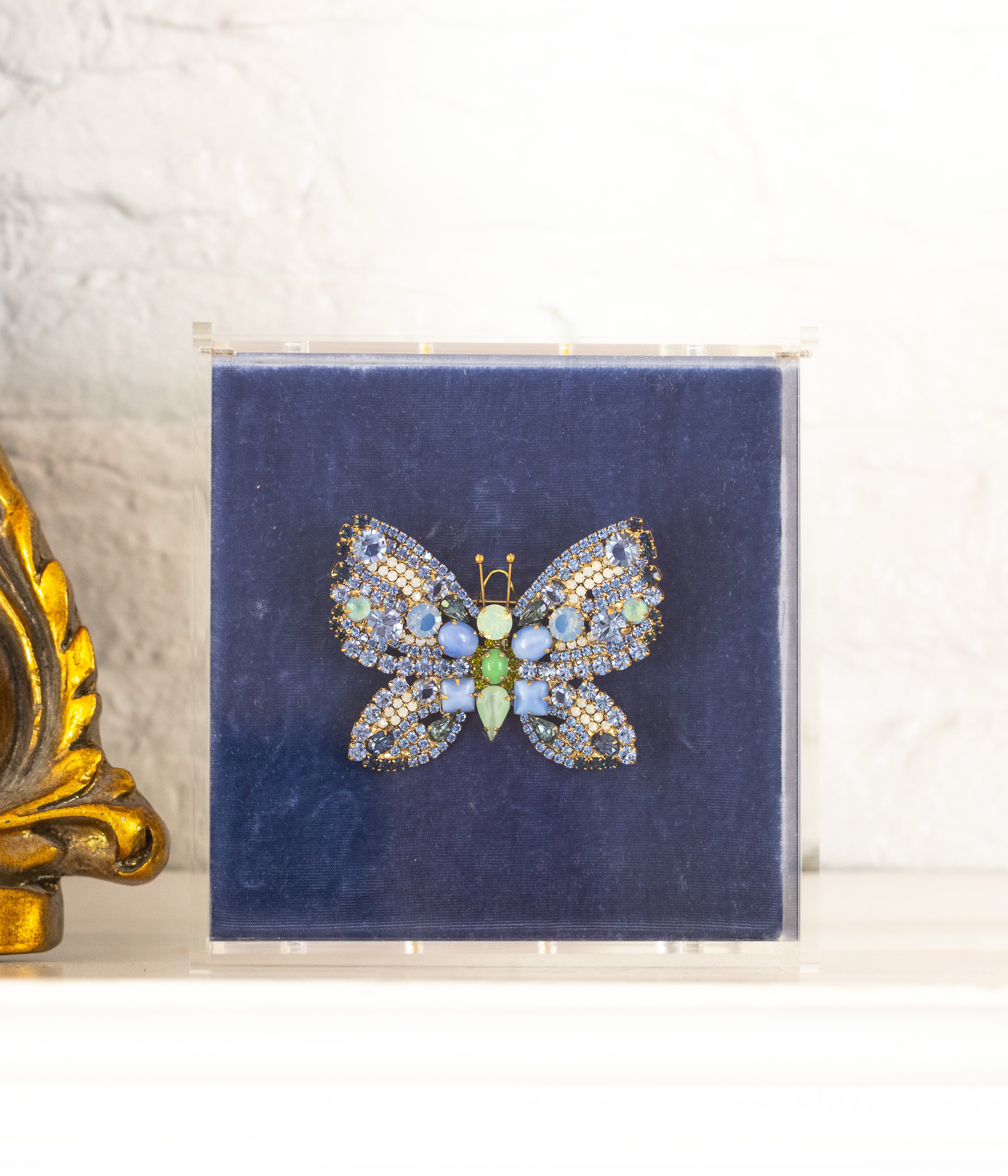 Large Butterfly in Light Sapphire / Montana / White Opal - Loren Hope