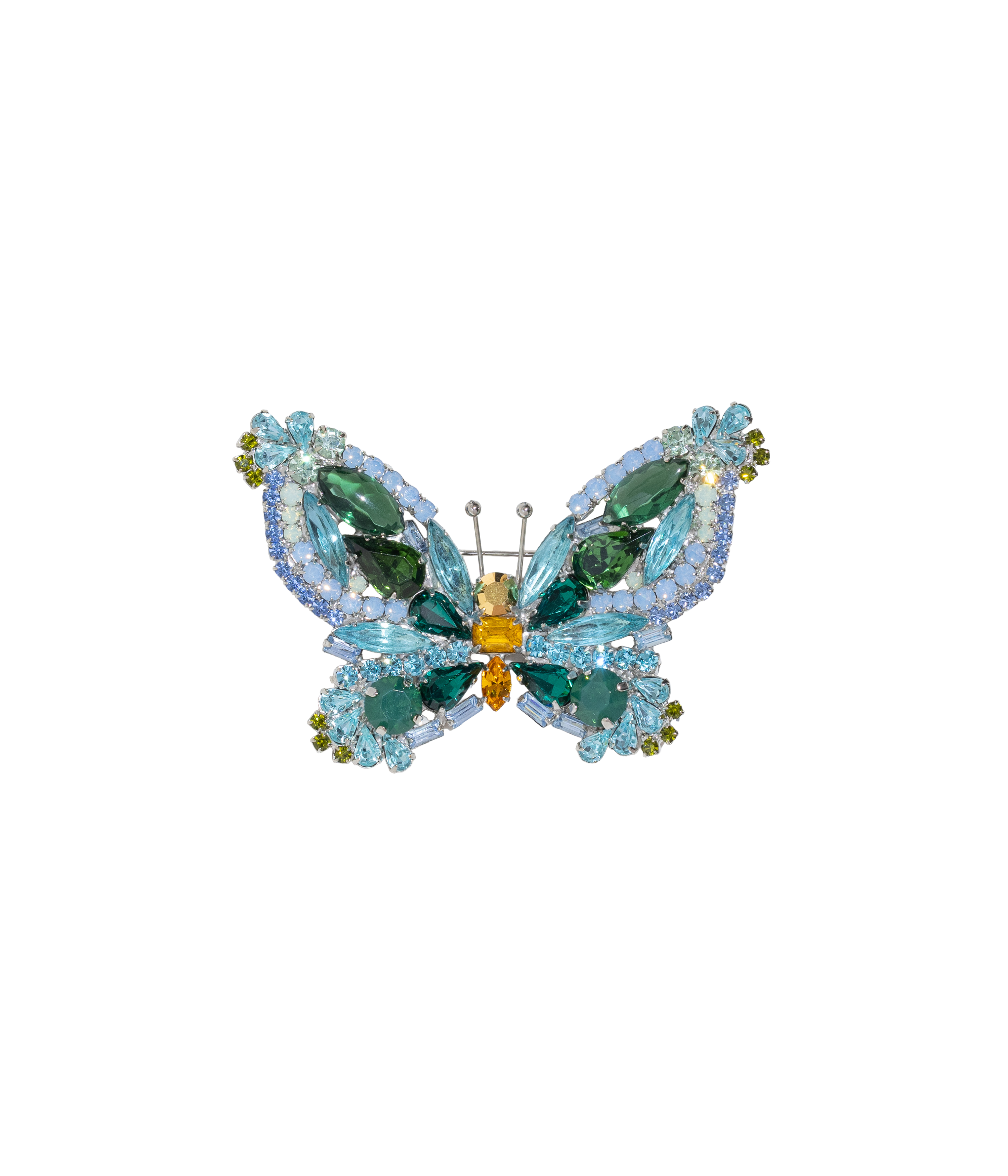 Medium Butterfly in Aqua / Olivine / Topaz