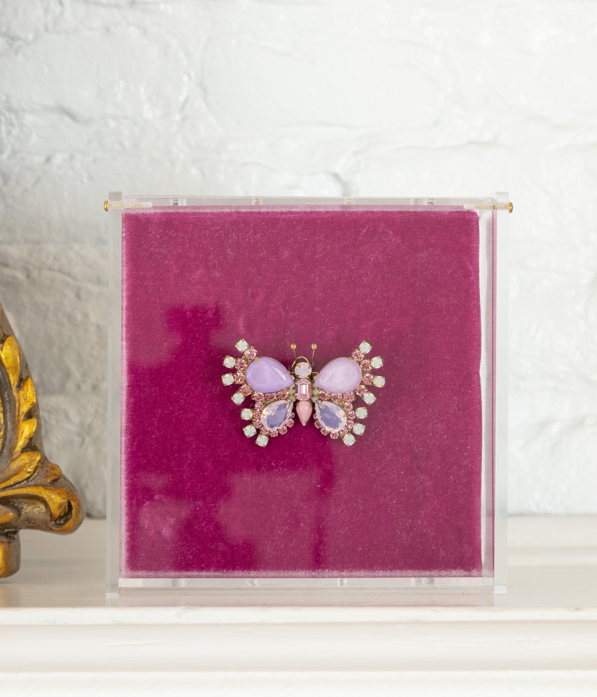 Small Butterfly in Rose / Violet / White Opal