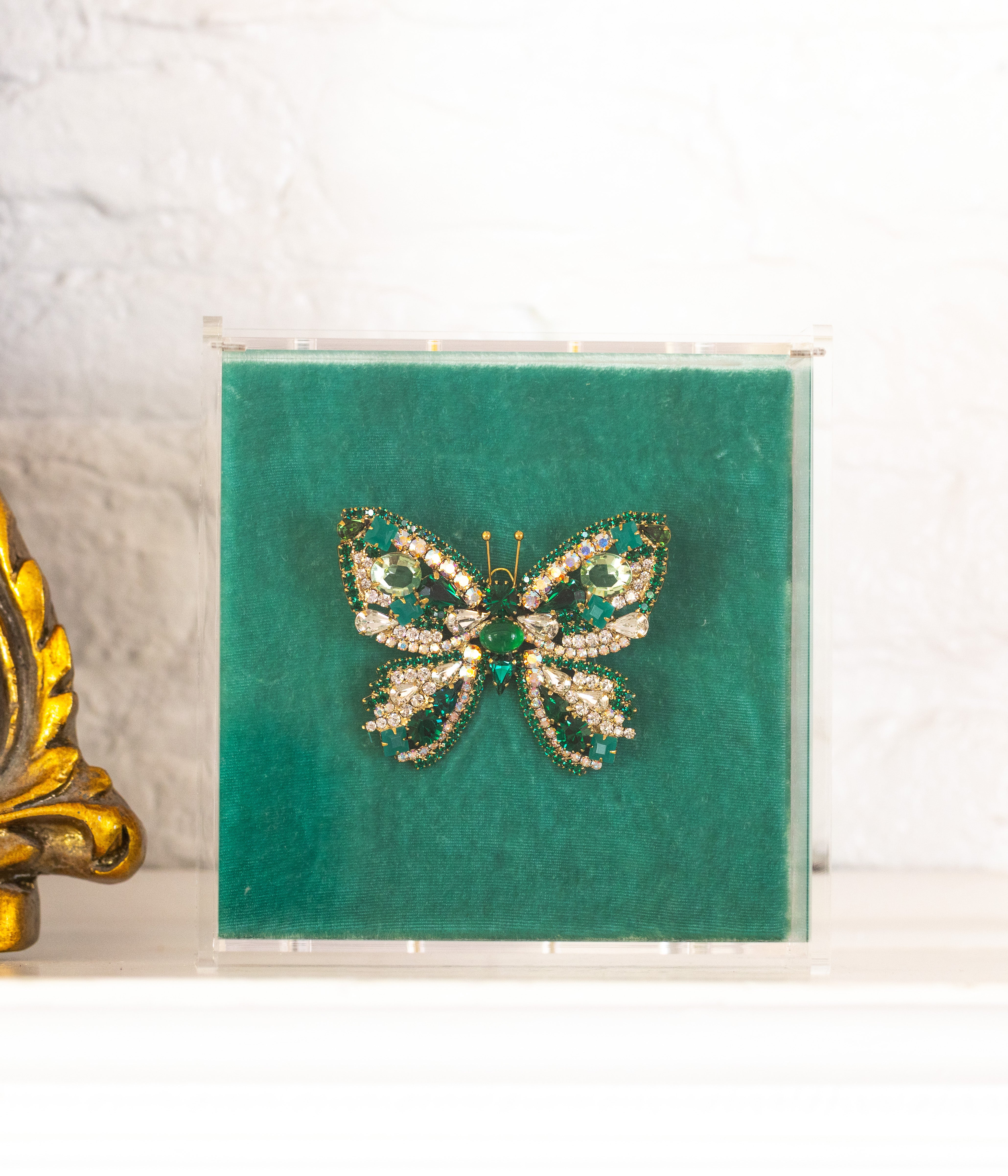 Large Butterfly in Emerald / Crystal AB / Crystal - Loren Hope
