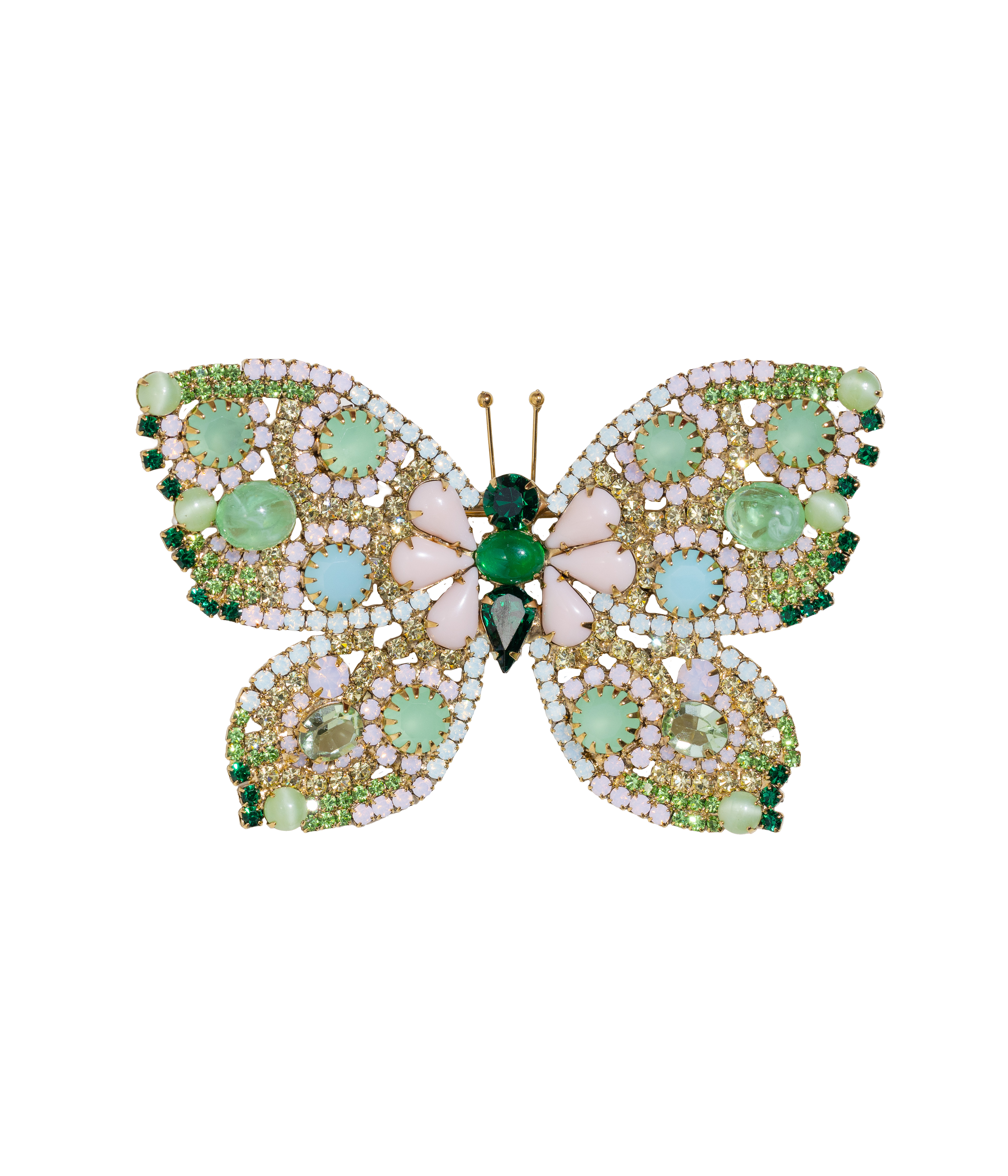 X-Large Butterfly in Emerald / Chrysolite Opal / Rose Opal - Loren Hope