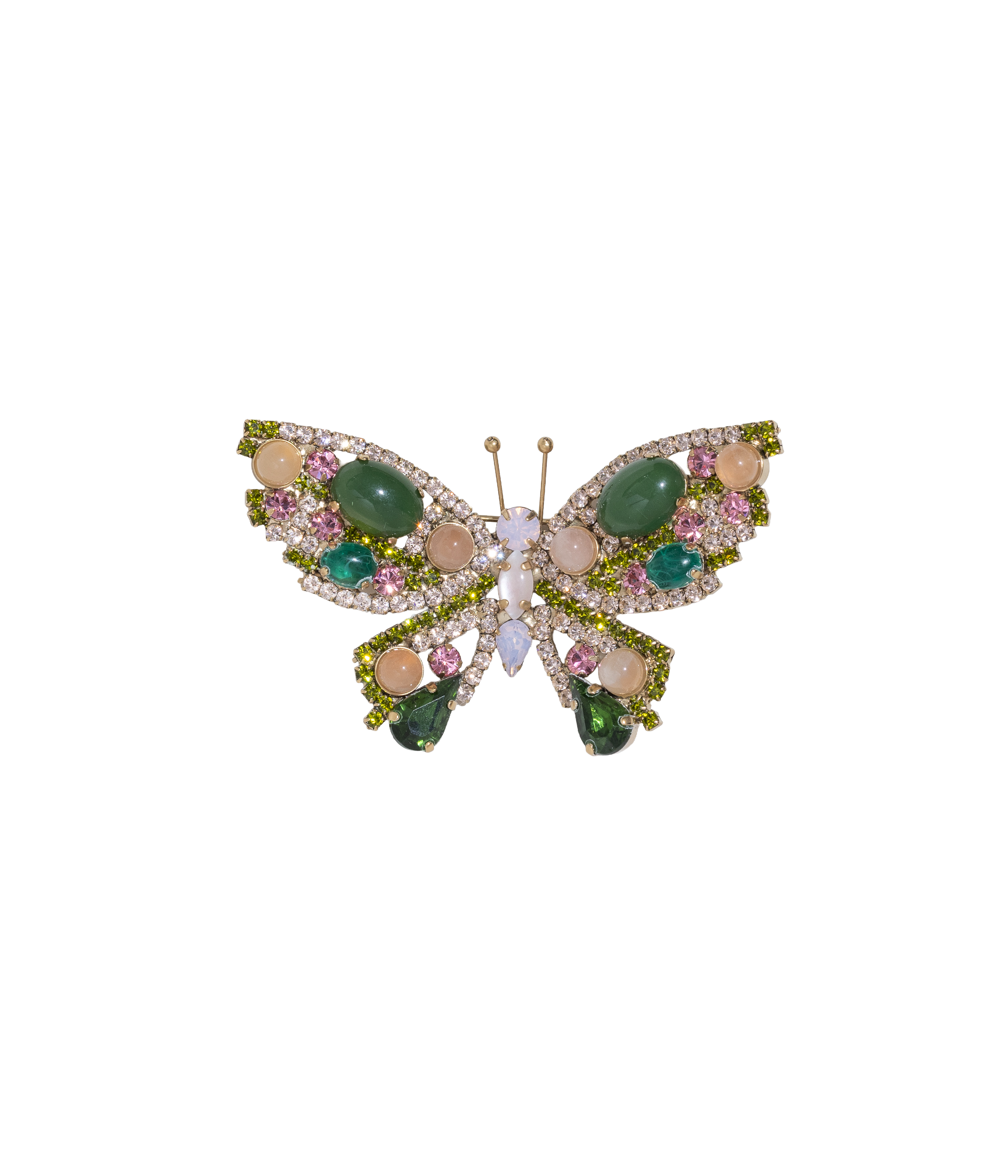 Medium Butterfly in Jade / Pink Shell / Rose Quartz