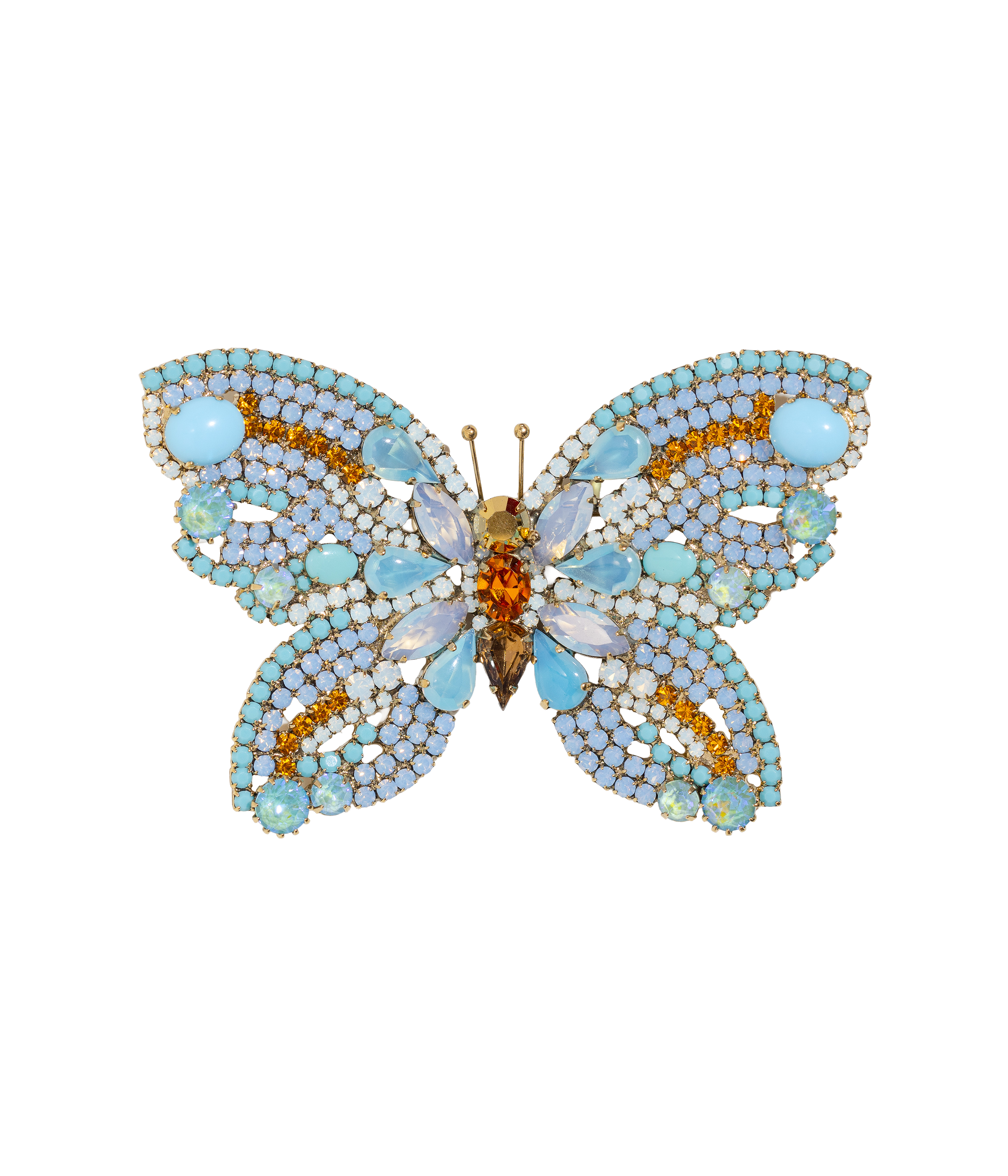 X-Large Butterfly in White Opal / Turquoise / Topaz - Loren Hope