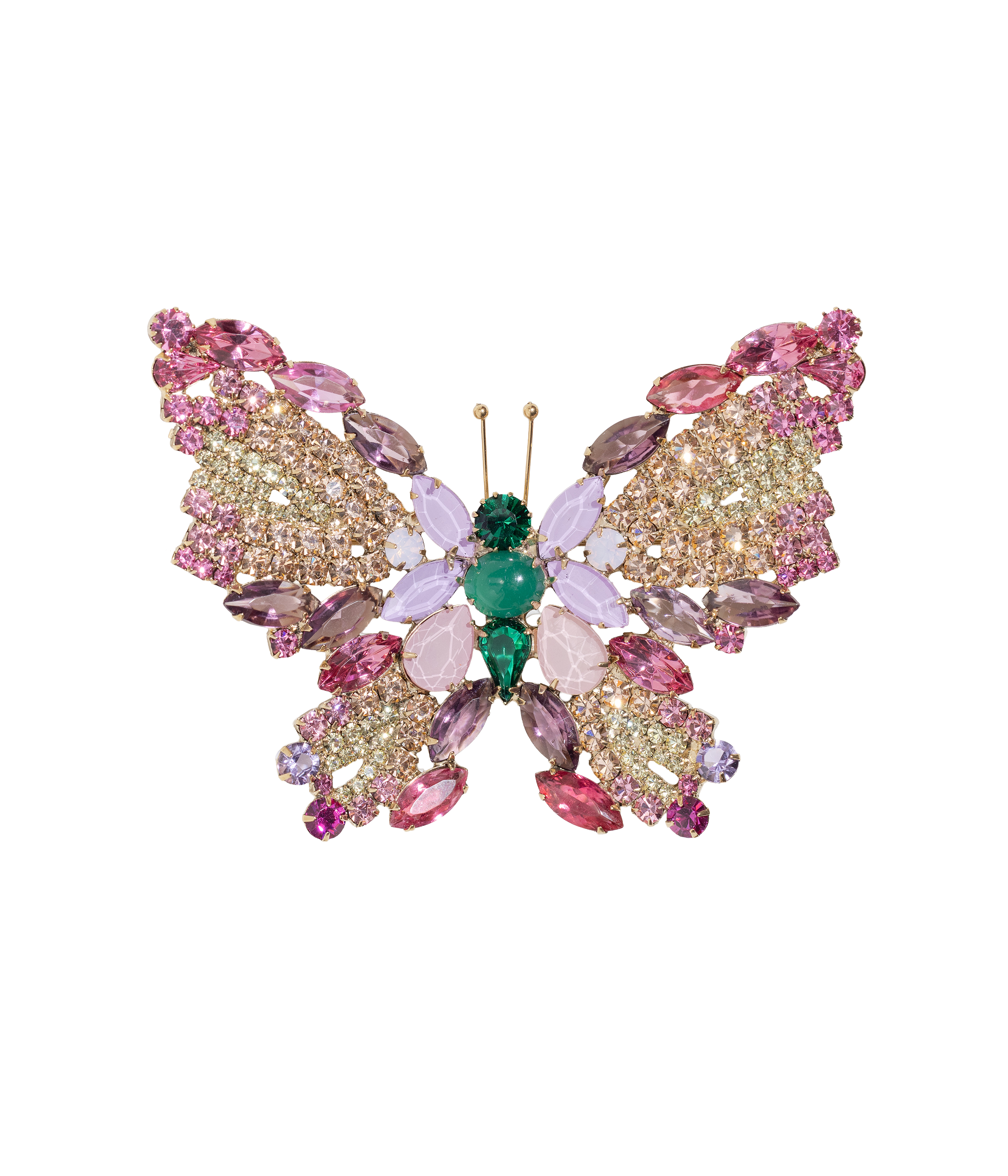 X-Large Butterfly in Emerald / Light Peach / Jonquil - Loren Hope
