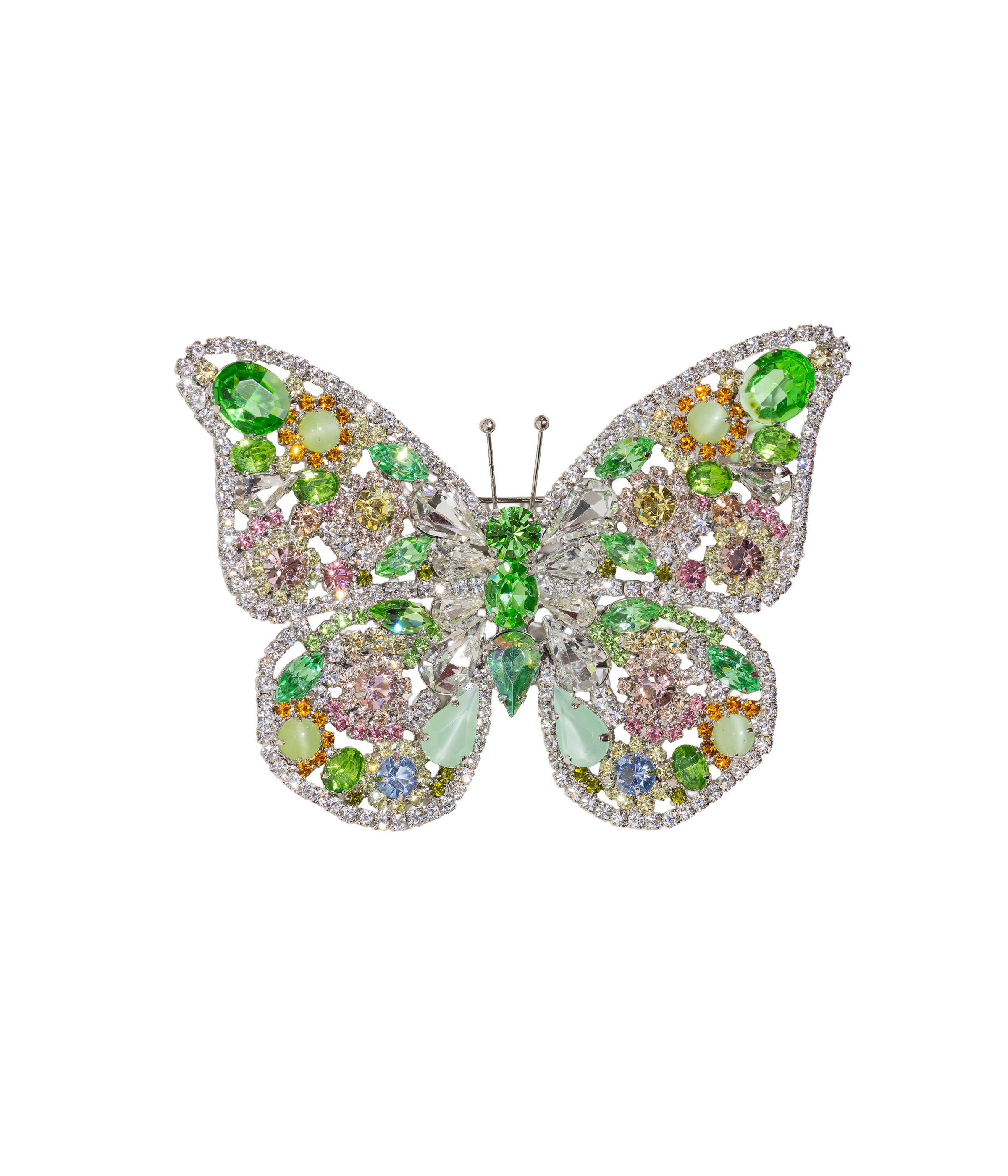 X-Large Butterfly in Crystal / Peridot / Light Rose - Loren Hope