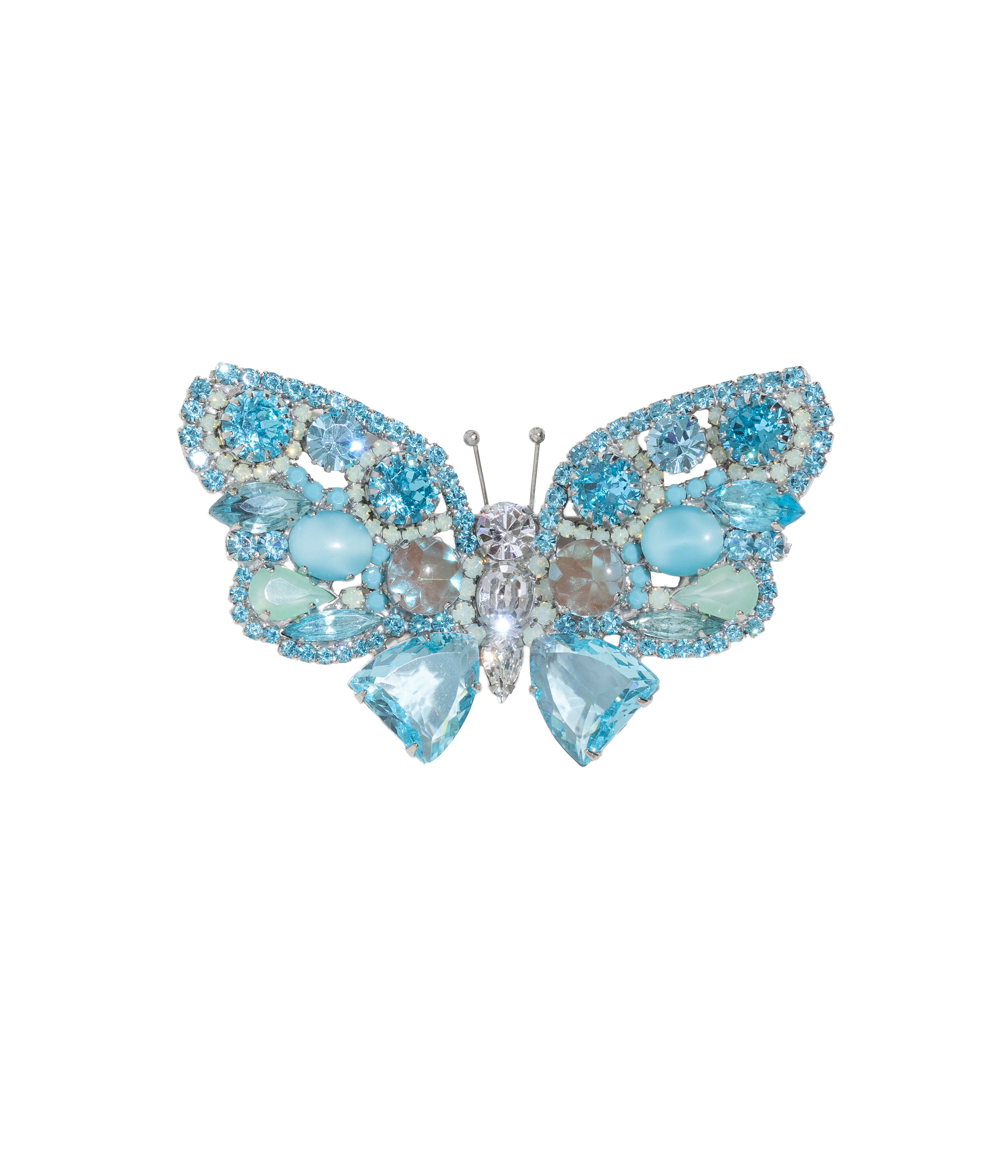 Large Butterfly in Aqua / Chrysolite Opal / Crystal