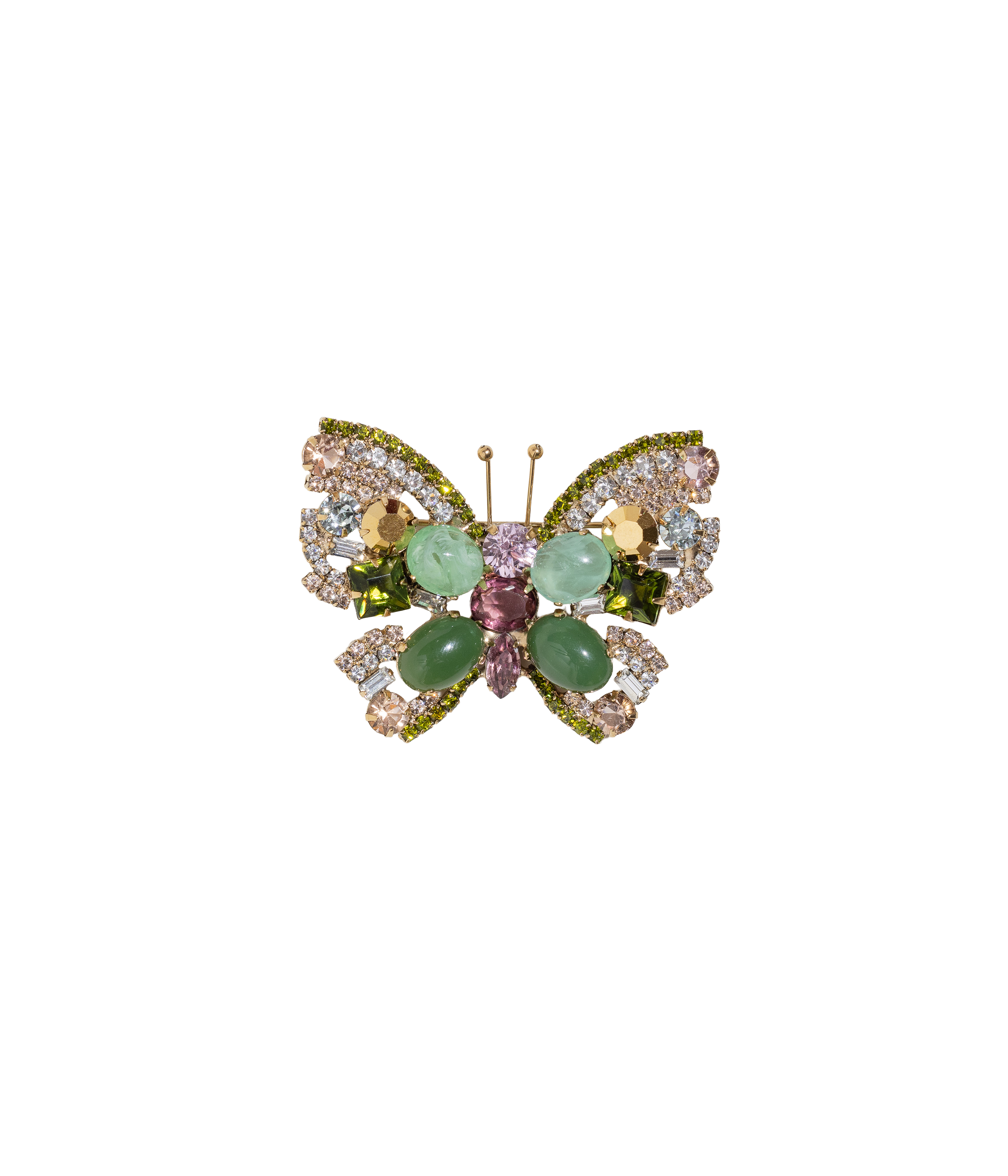 Small Butterfly in Taiwan Jade / Crystal / Light Amethyst - Loren Hope