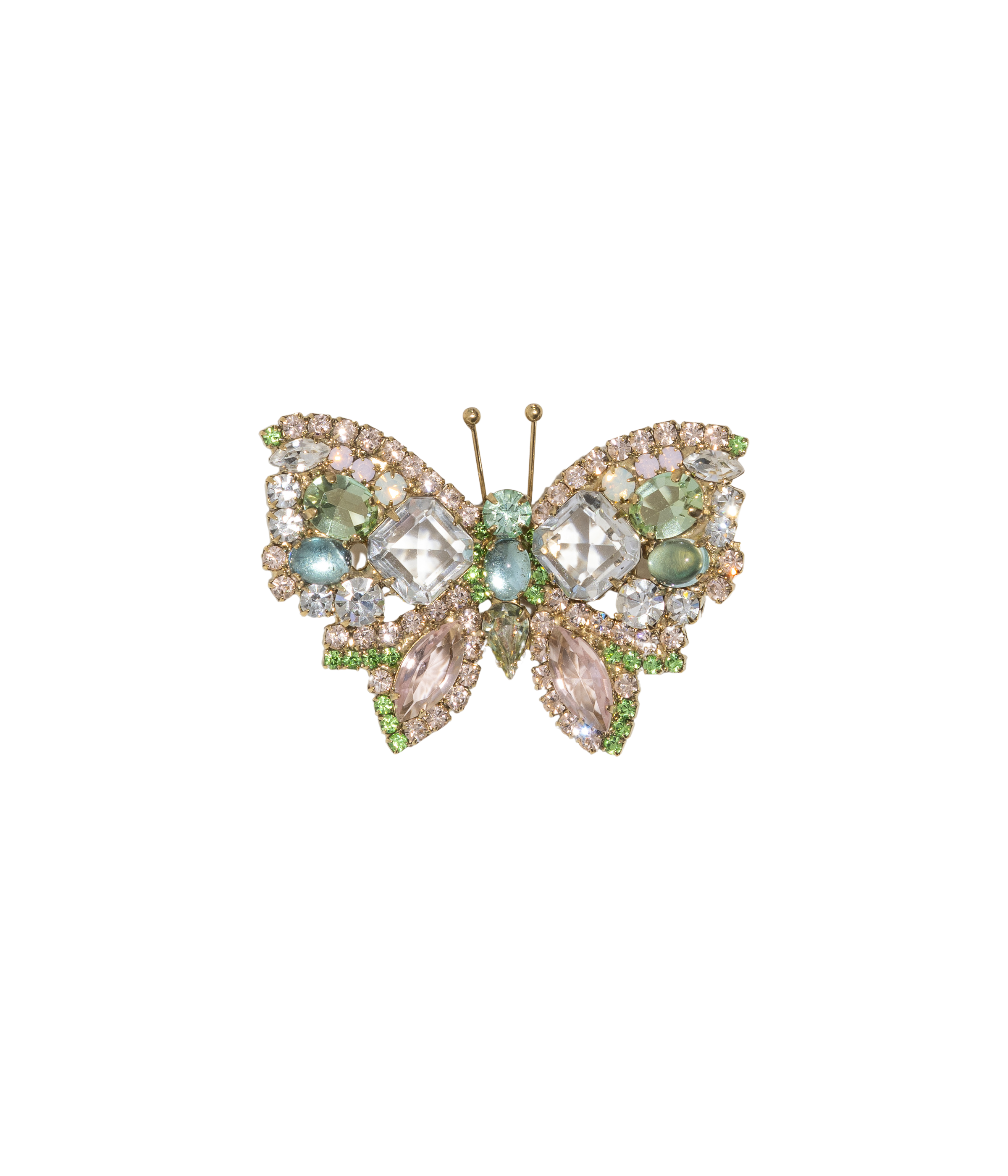 Small Butterfly in Crystal / Light Peach / Chrysolite