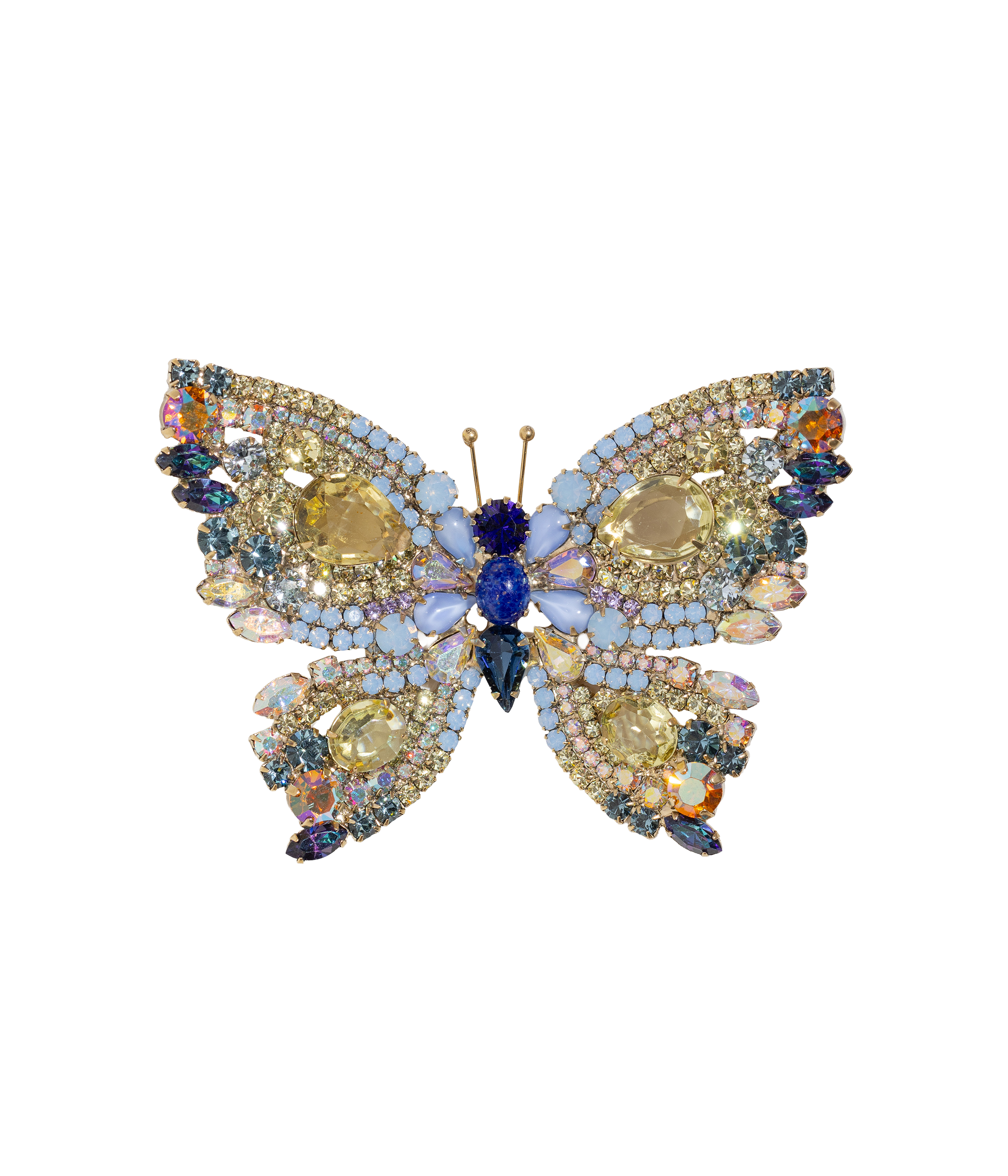 X-Large Butterfly in Jonquil / Crystal AB / Montana - Loren Hope