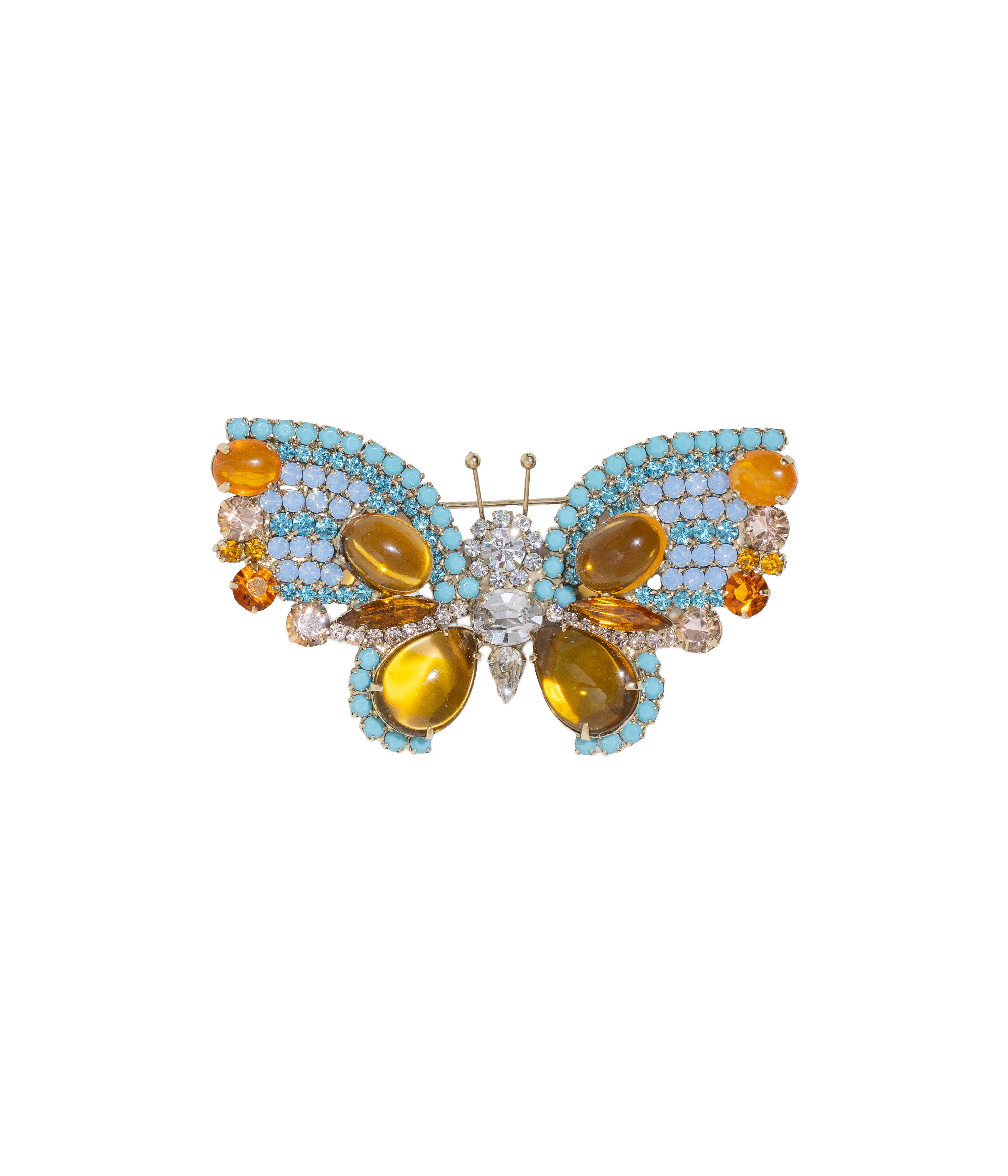 Large Butterfly in Turquoise / Topaz / Crystal