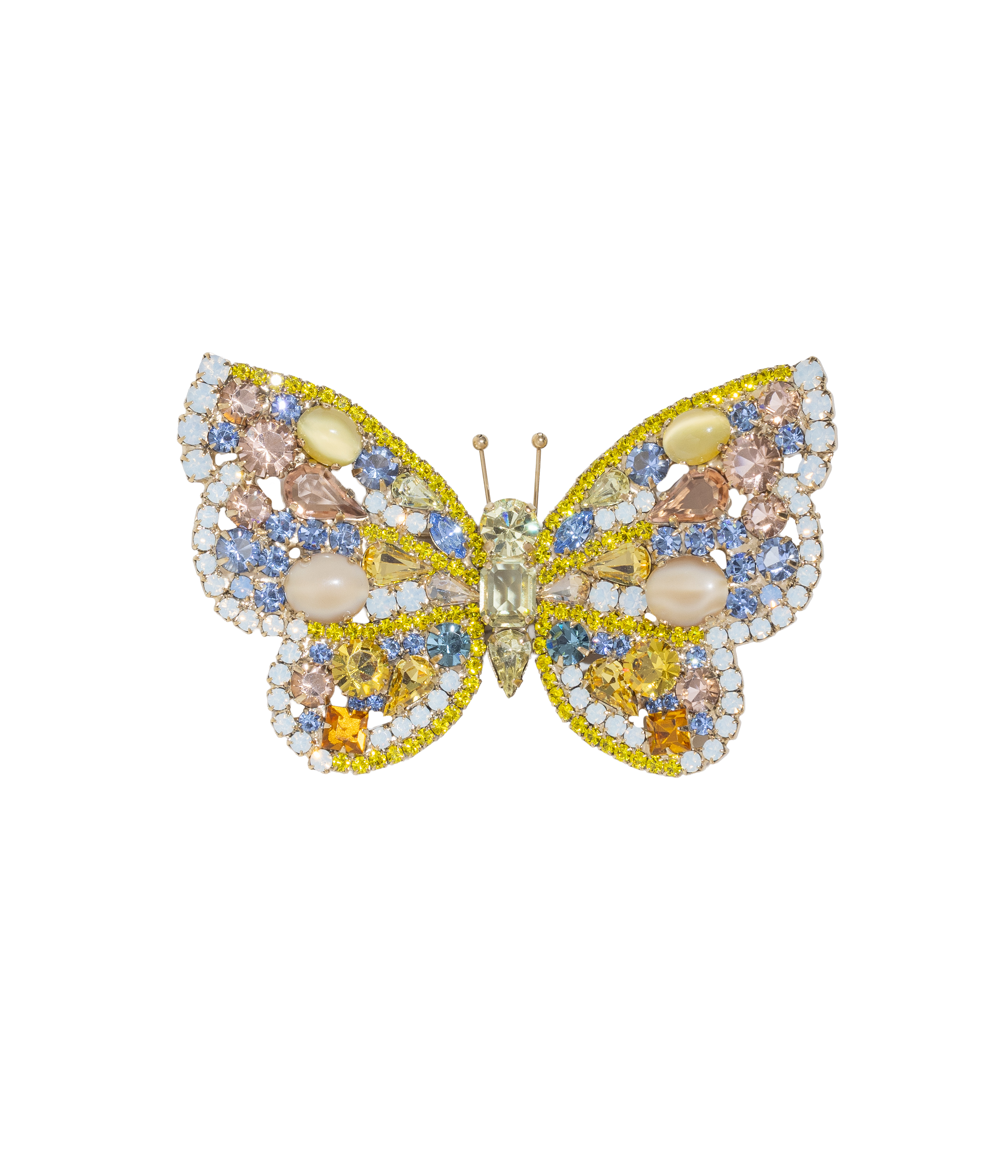 Large Butterfly in Citrine / White Opal / Vintage Rose