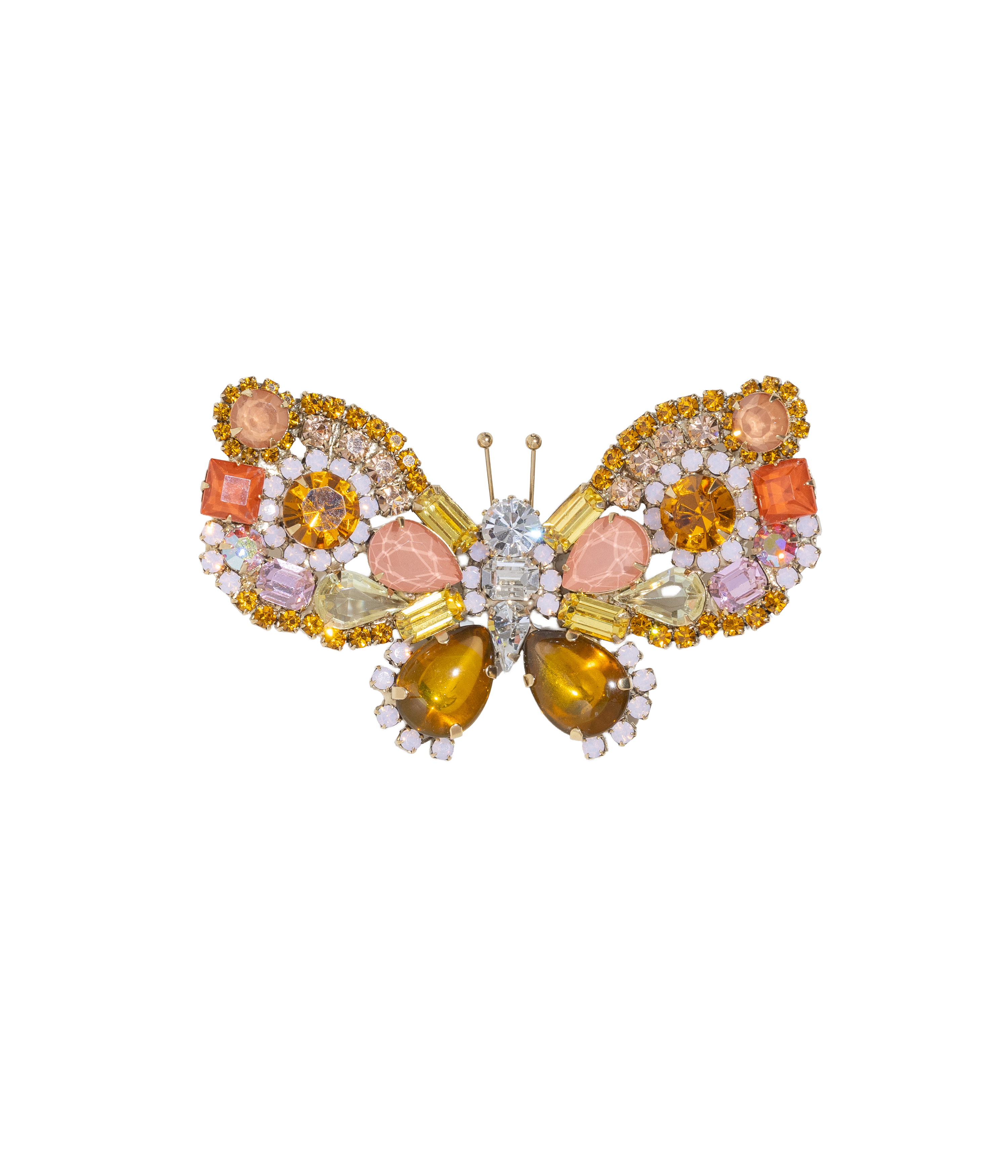 Large Butterfly in Light Peach / Topaz / Rose Opal