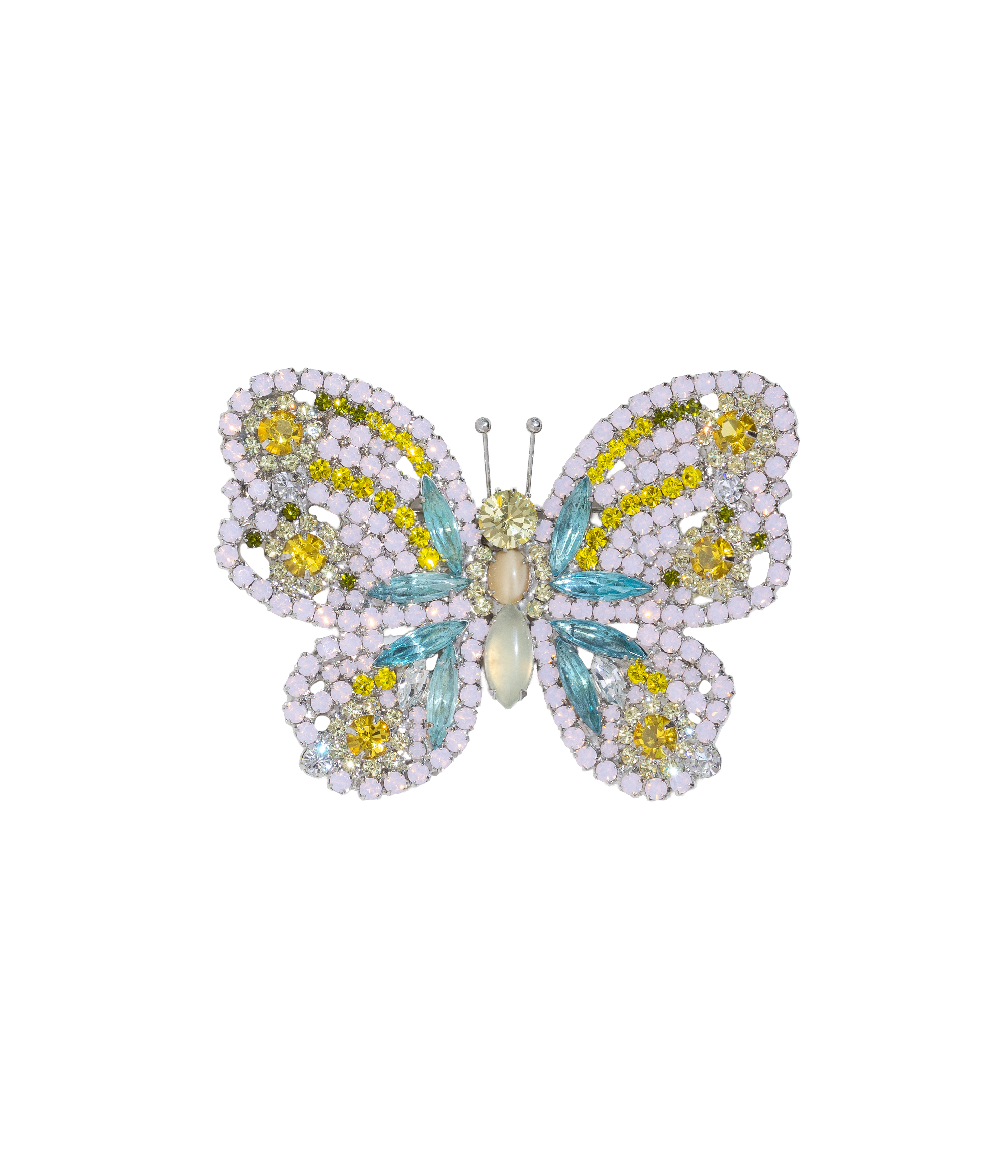 Large Butterfly in Rose Opal / Aqua / Citrine