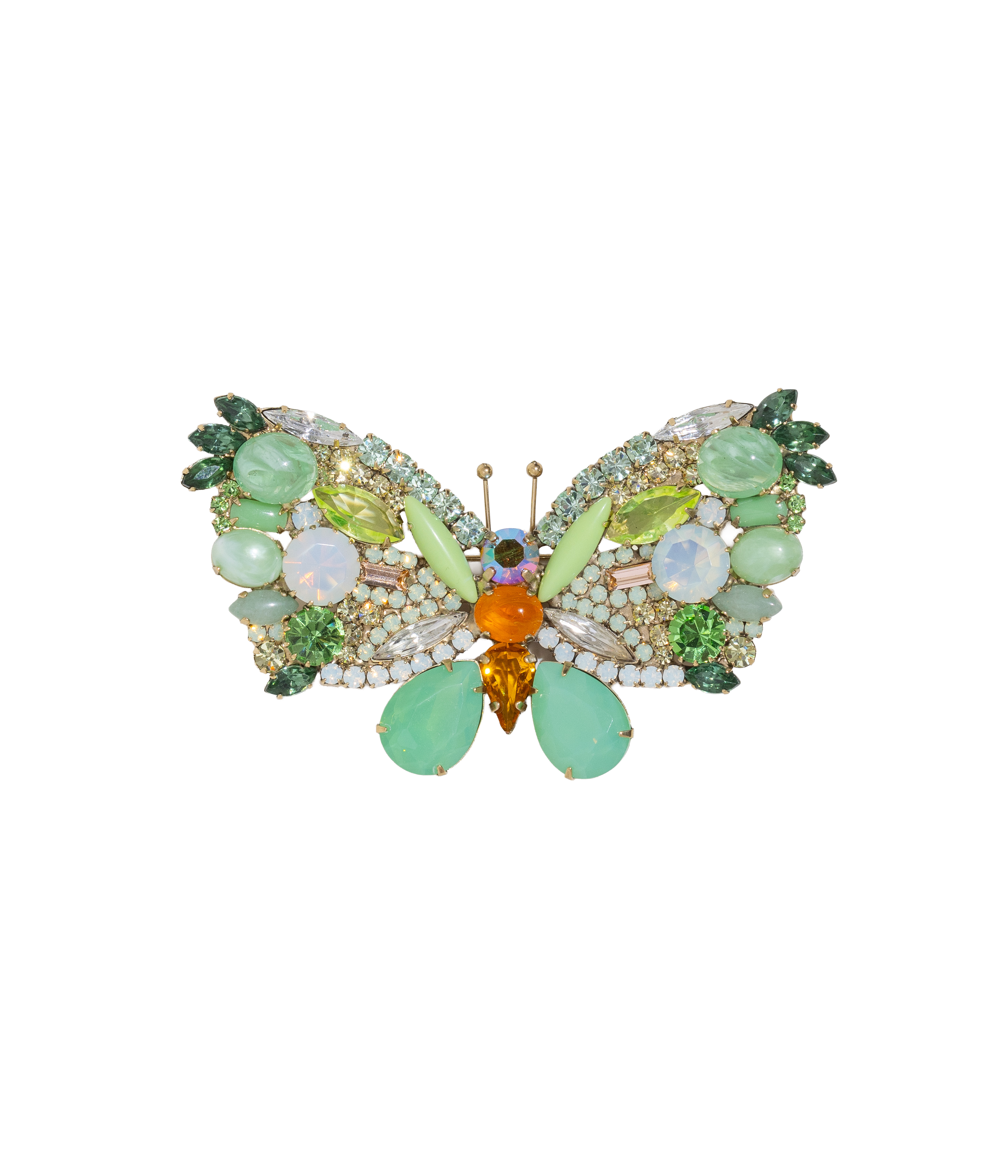 Large Butterfly in White Opal / Pacific Opal / Chrysolite
