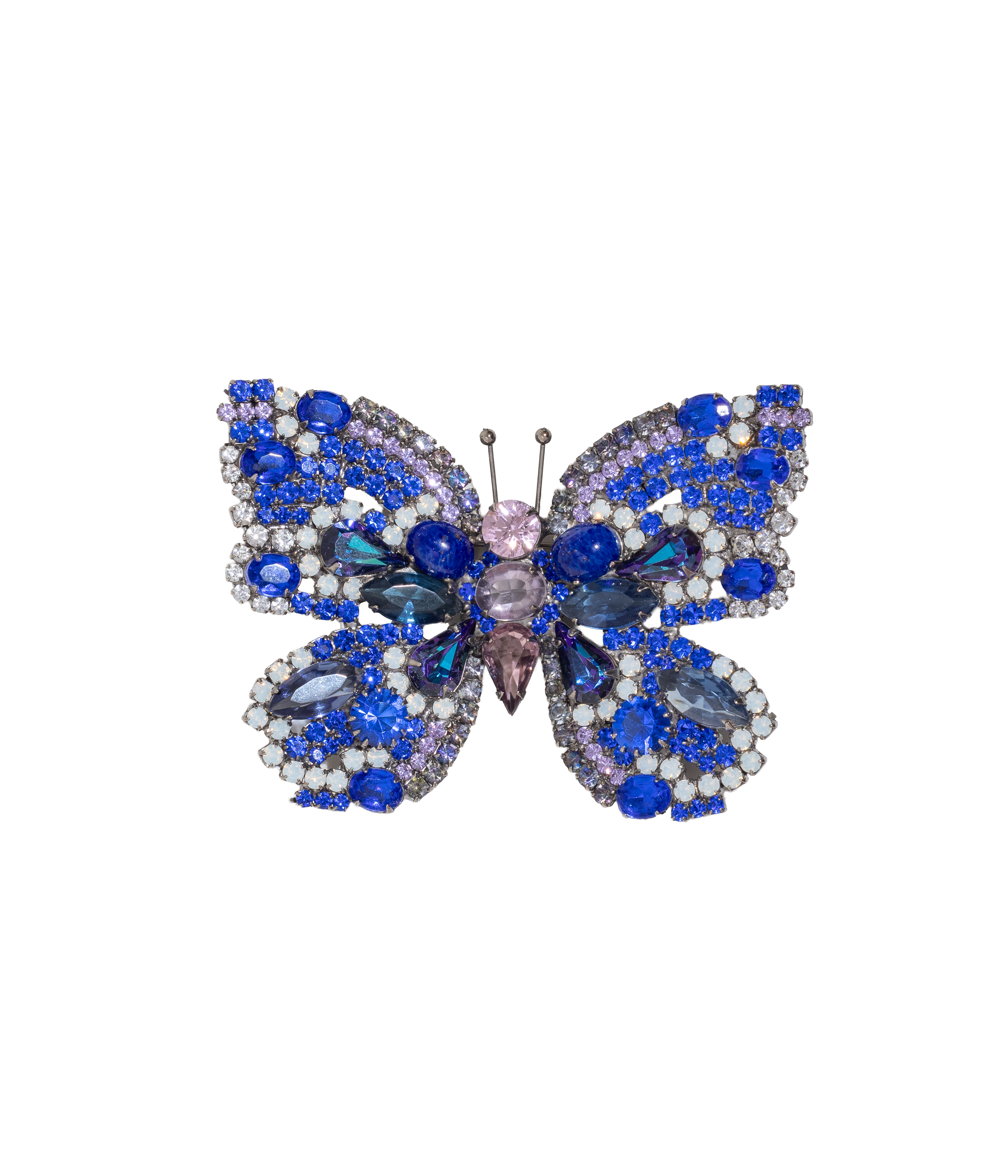 Large Butterfly in Lapis Lazuli / Sapphire / Light Amethyst