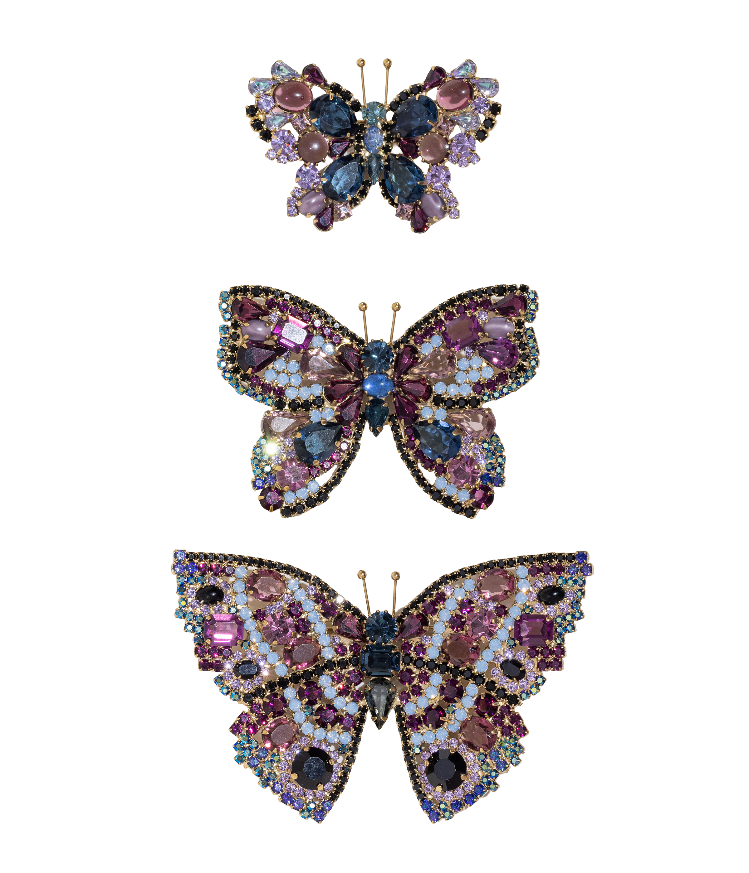Butterfly Trio in Montana / Amethyst / Violet