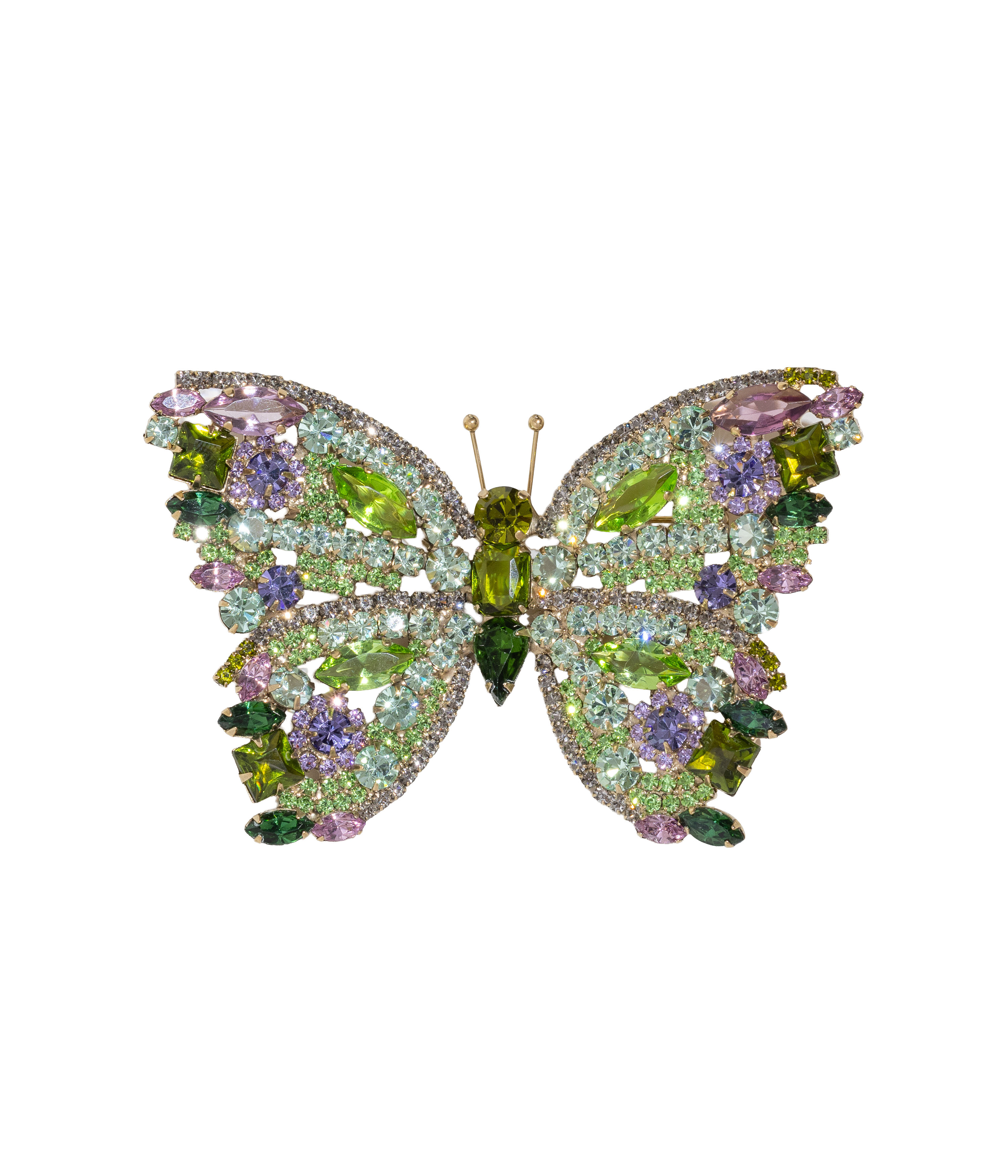 X-Large Butterfly in Olivine / Chrysolite / Light Amethyst