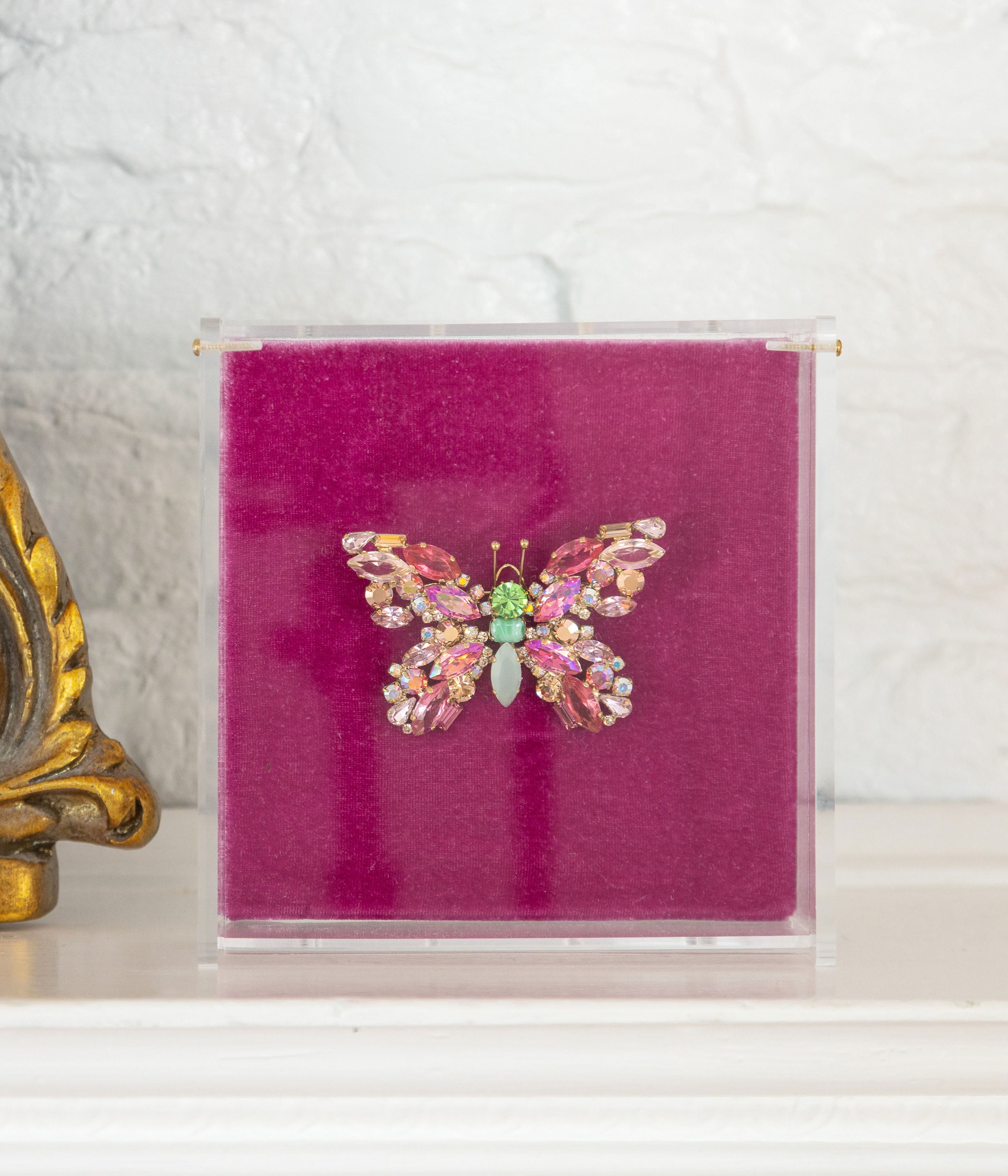 Medium Butterfly in Iridescent / Rose / Peridot