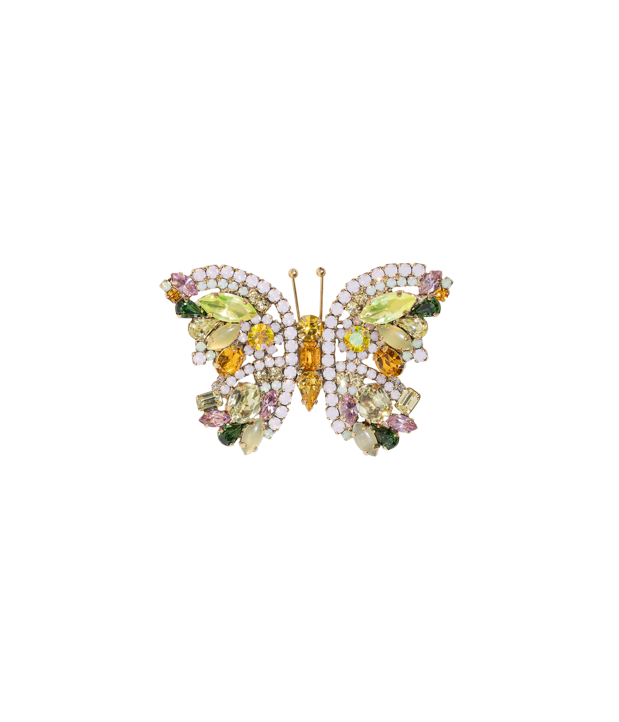 Small Butterfly in Olive Jade / Topaz / Pink Opal - Loren Hope