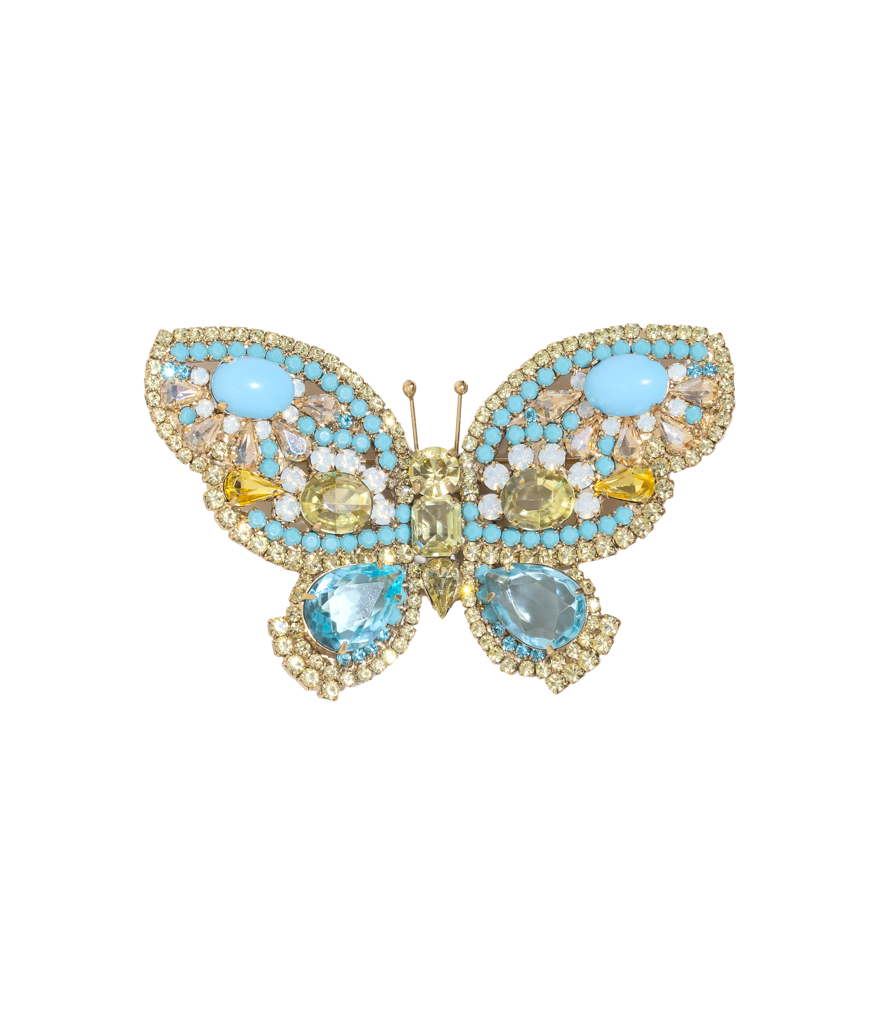 X-Large Butterfly in Turquoise / Jonquil / White Opal