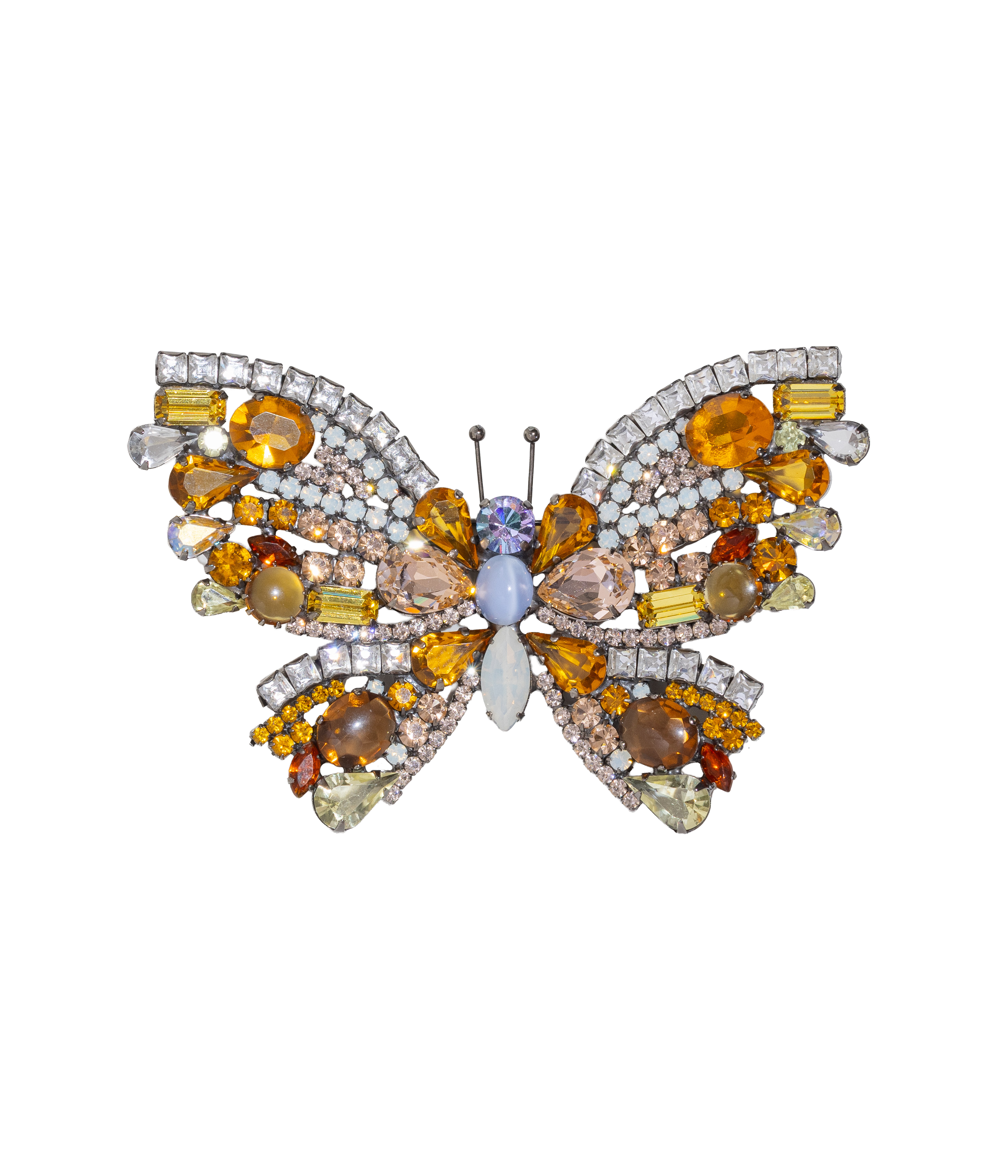 X-Large Butterfly in Topaz / Crystal / Light Peach