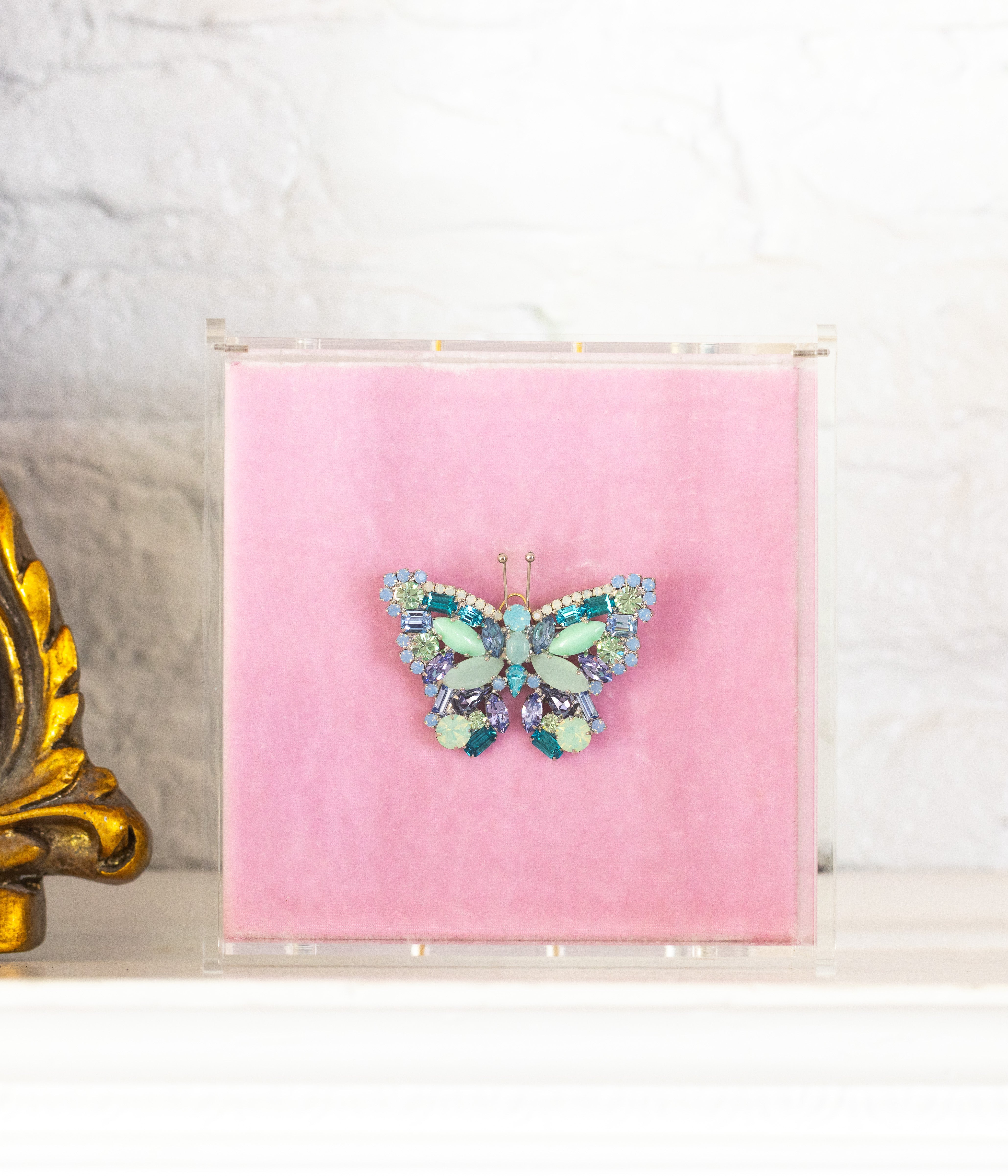 Small Butterfly in Blue Opal / Light Sapphire / Chrysolite Opal - Loren Hope
