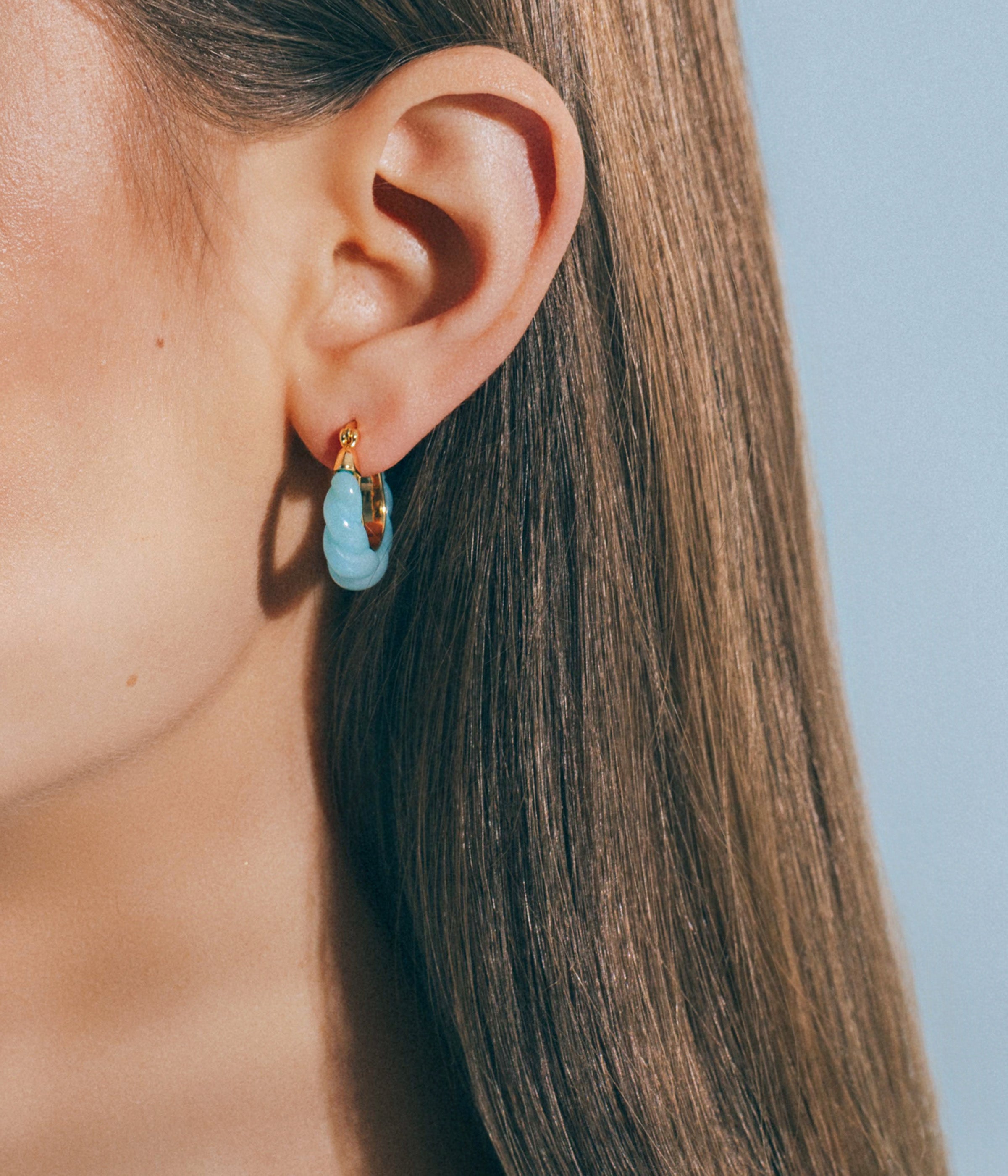 Alani Hoop Earrings in Turquoise - Loren Hope