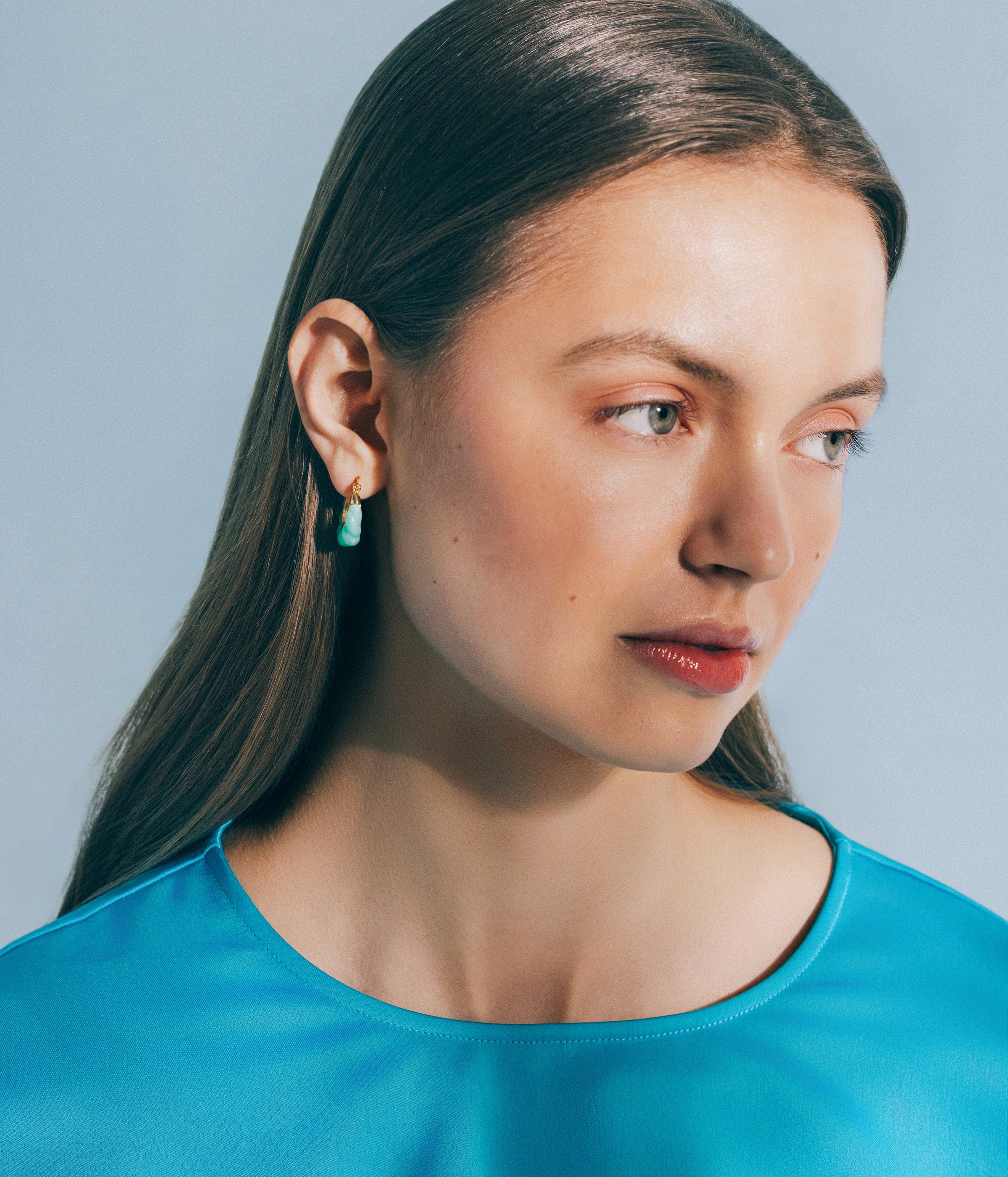 Alani Hoop Earrings in Mint - Loren Hope