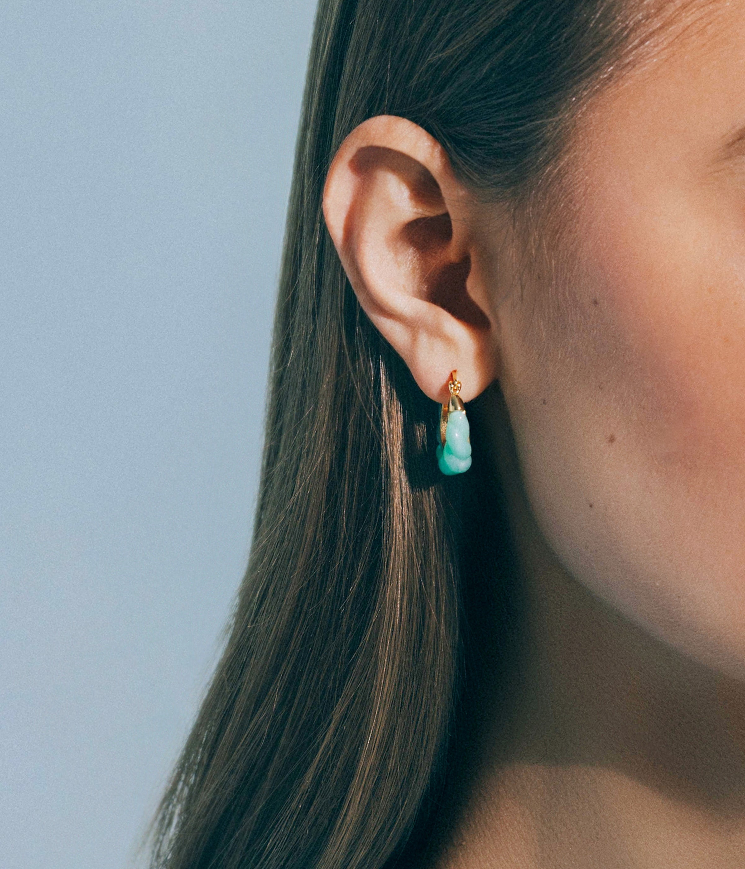 Alani Hoop Earrings in Mint - Loren Hope