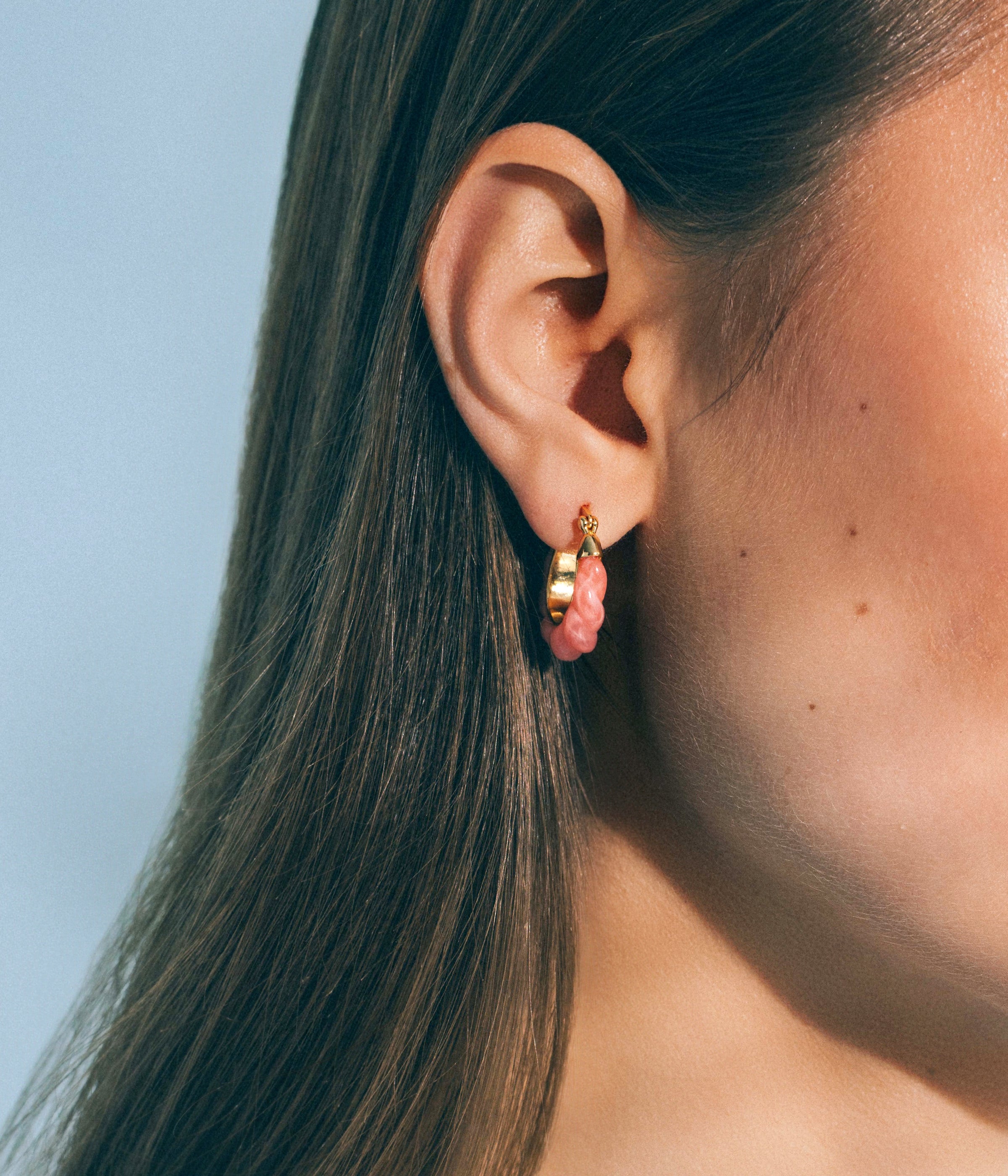 Alani Hoop Earrings in Pink
