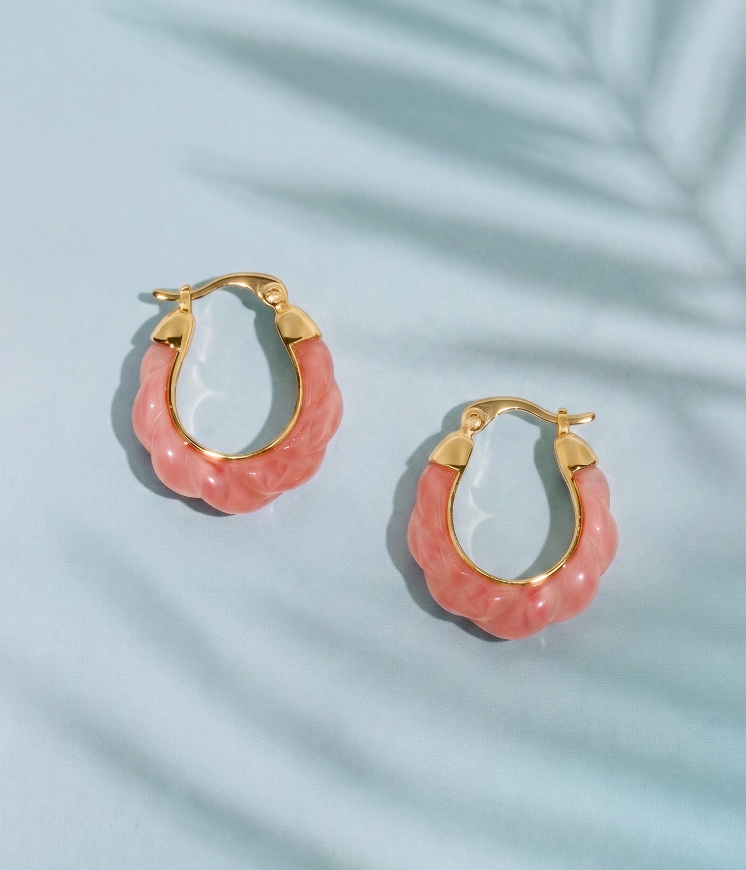 Alani Hoop Earrings in Pink - Loren Hope