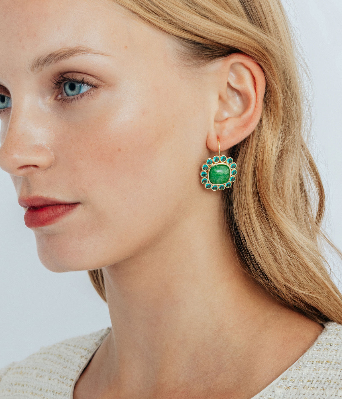 Ambrose Earrings in Green - Loren Hope