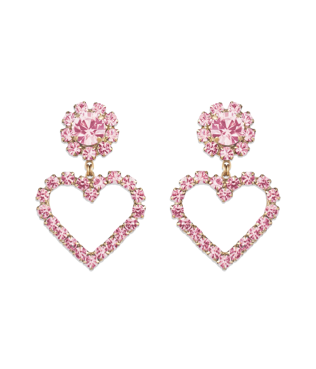 ミュージシャン RAND Heart Emblem Earrings Cupid Heart Earrings in Blush